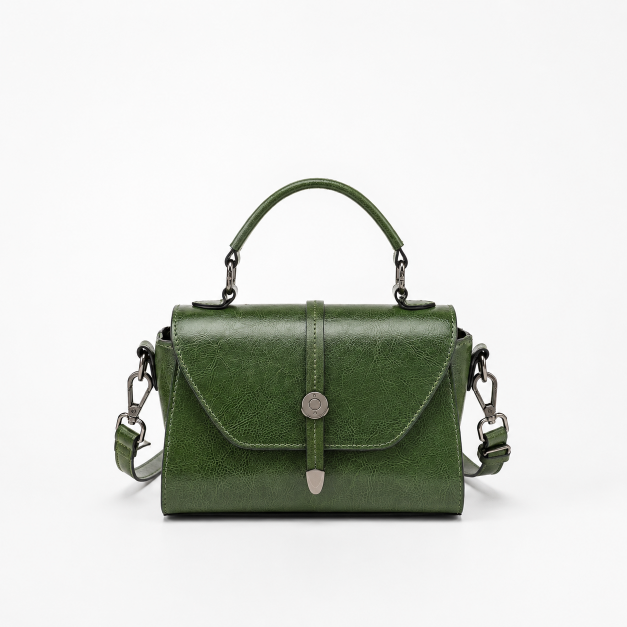 Genuine Leather Vintage Top Handle Bag Retro Crossbody Satchel