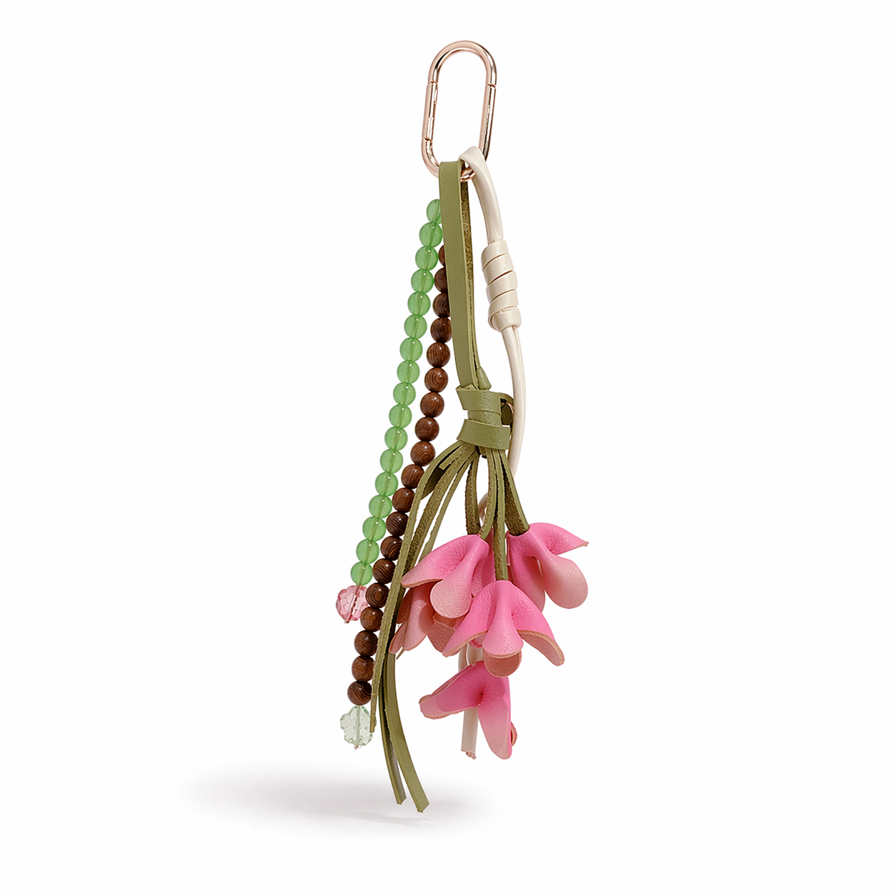 Handmade Fabric Floral Bag Charm Cottagecore Aesthetic Keychain