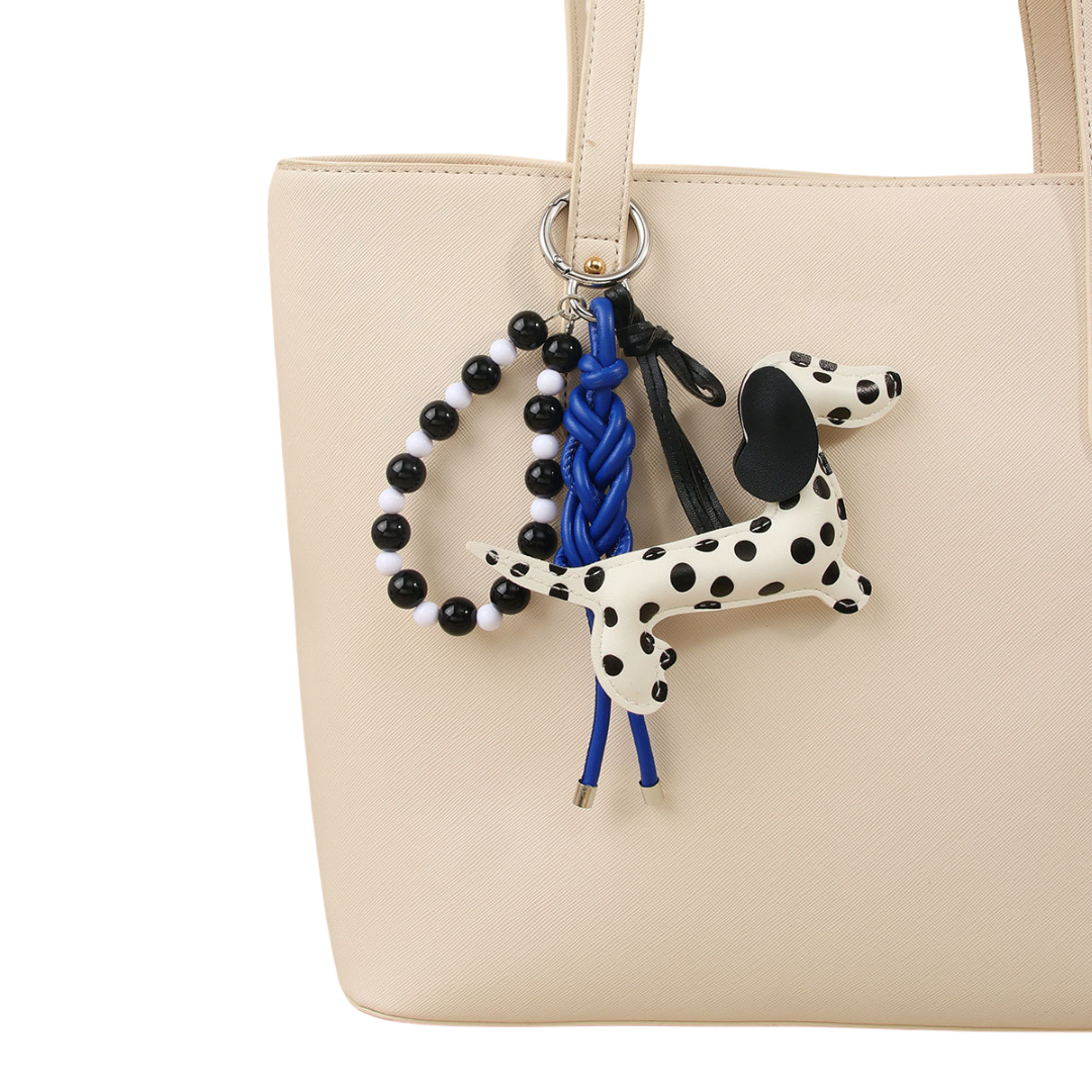 Dalmatian Dog Keychain Beaded Bag Charm Daily Accessory