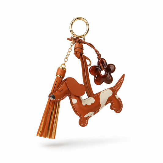 Dachshund Dog Keychain Tassel Bag Charm Daily Accessory