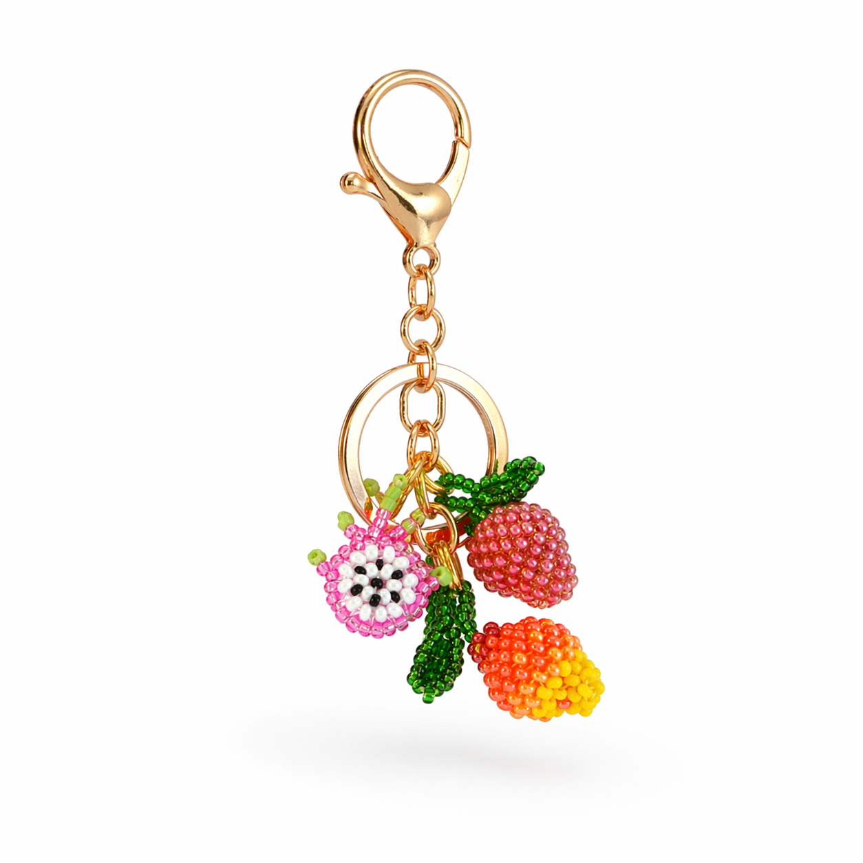 Cute Beaded Fruit Keychain Handmade Bag Charm Aesthetic Accessory