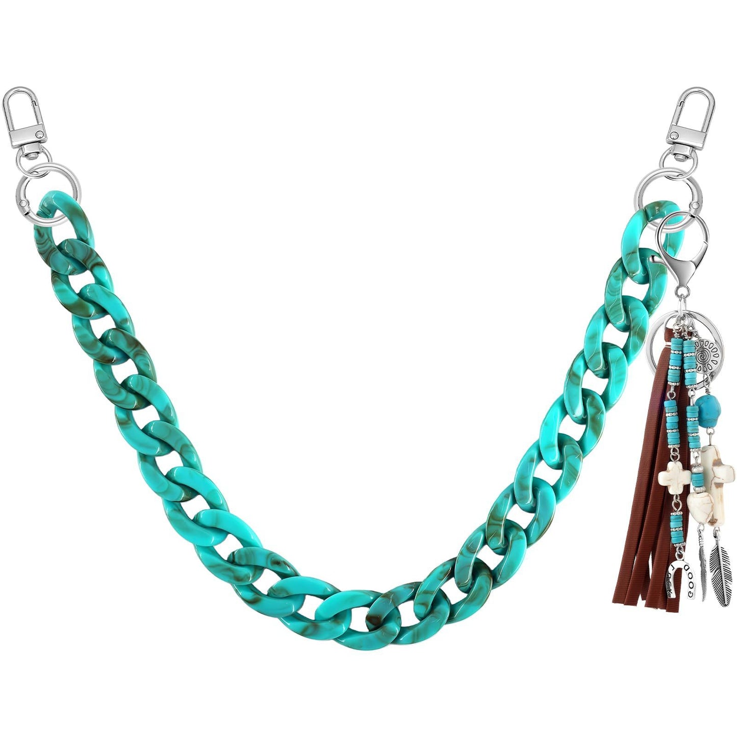 Streetwear Chunky Acrylic Chain Bag Charm Multiuse Keychain