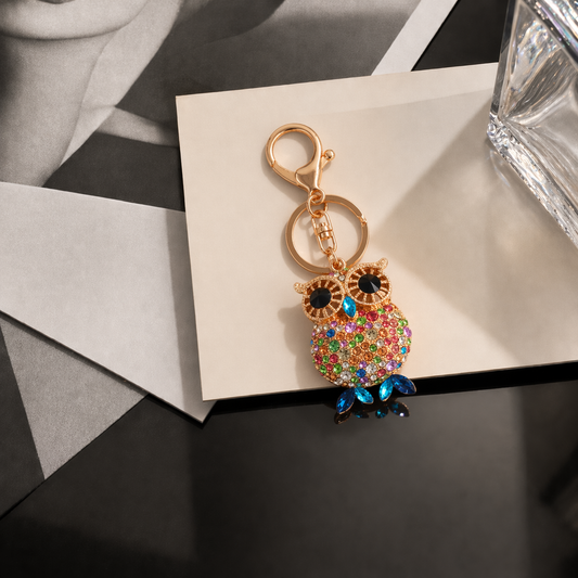 Owl Bag Charm Luxury Rhinestone Alloy Keychain Pendant