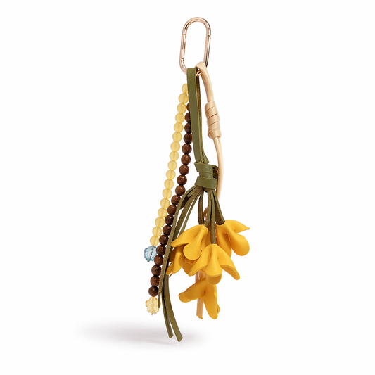 Handmade Fabric Floral Bag Charm Cottagecore Aesthetic Keychain