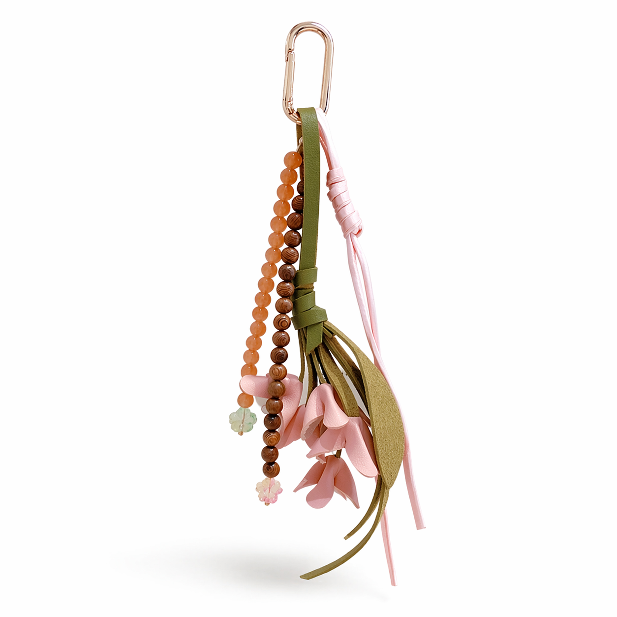 Handmade Fabric Floral Bag Charm Cottagecore Aesthetic Keychain