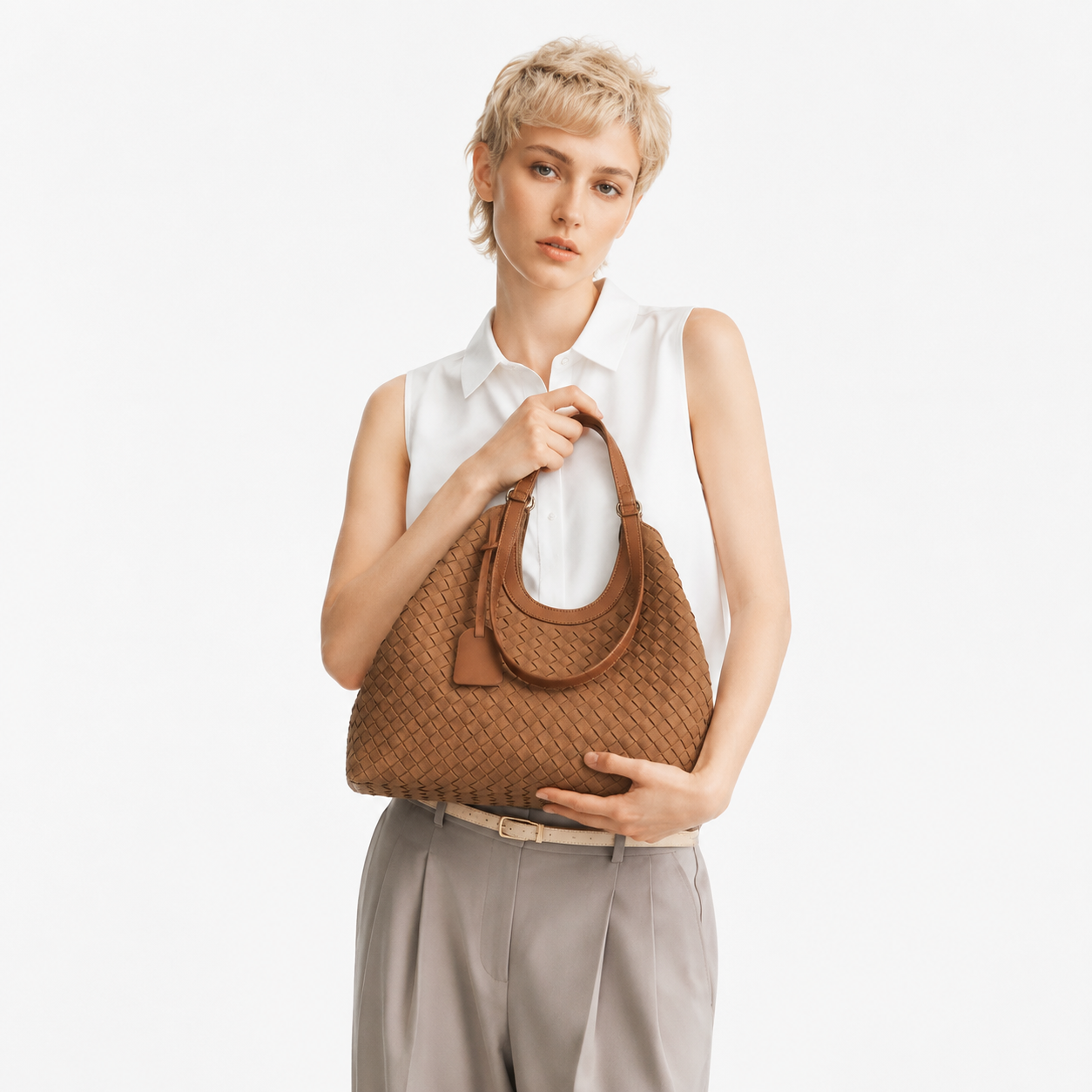 Woven Tote Bag Large Minimalist Commuter Shopper