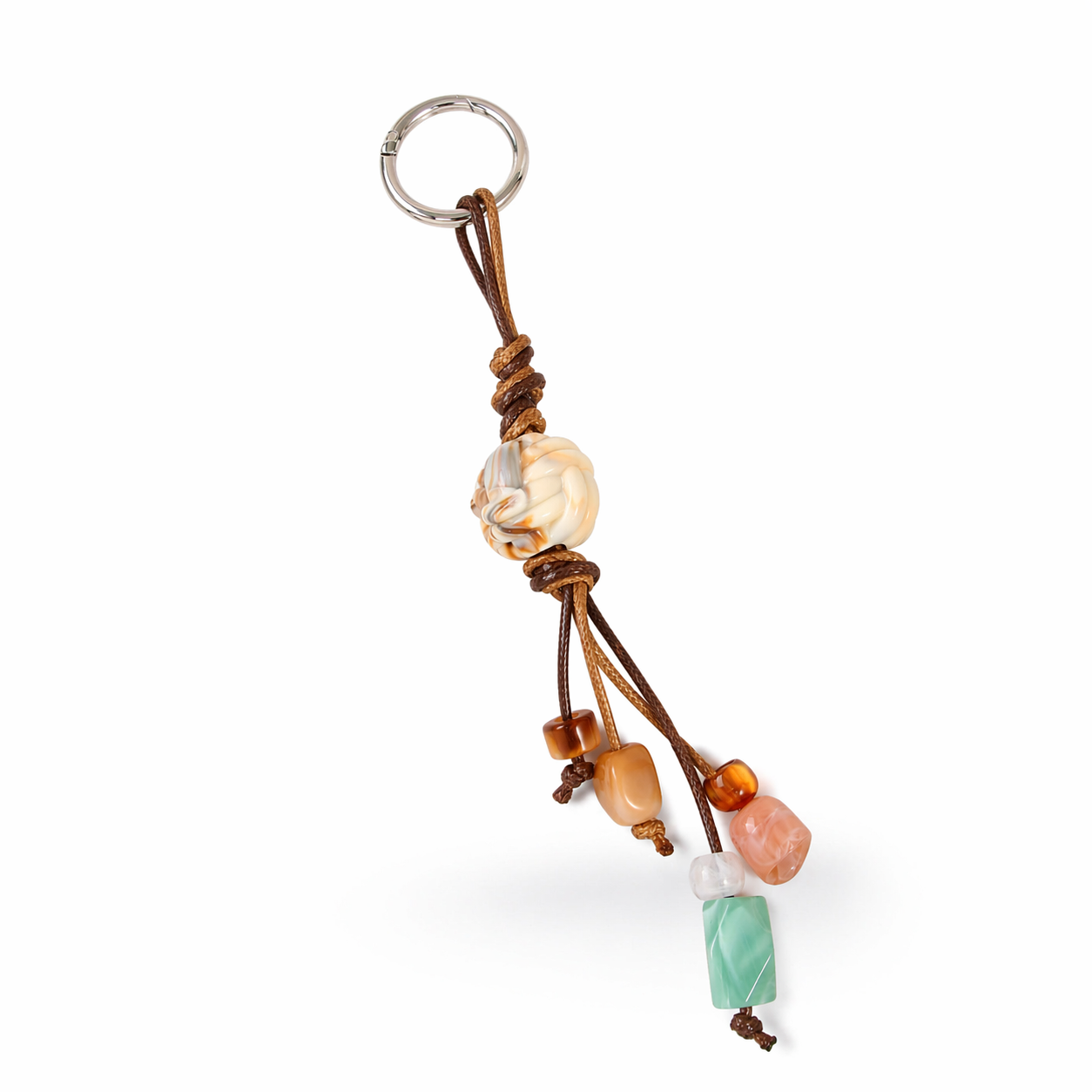 Vintage Resin Bead Keychain Boho Bag Charm Aesthetic Pendant