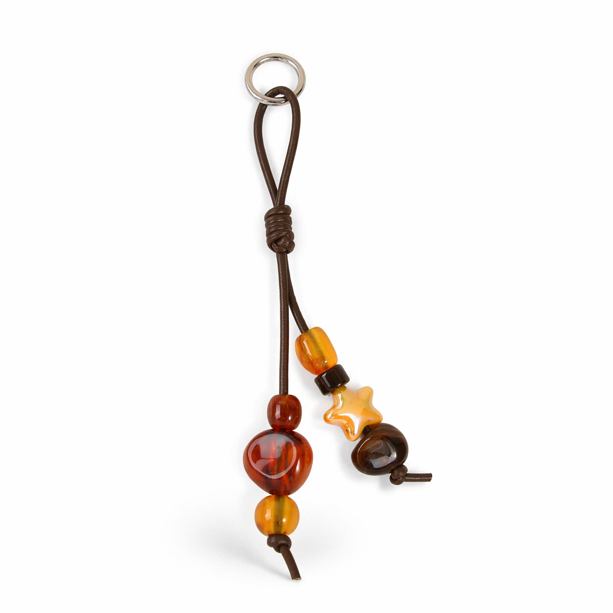 Vintage Resin Bead Keychain Boho Bag Charm Aesthetic Pendant