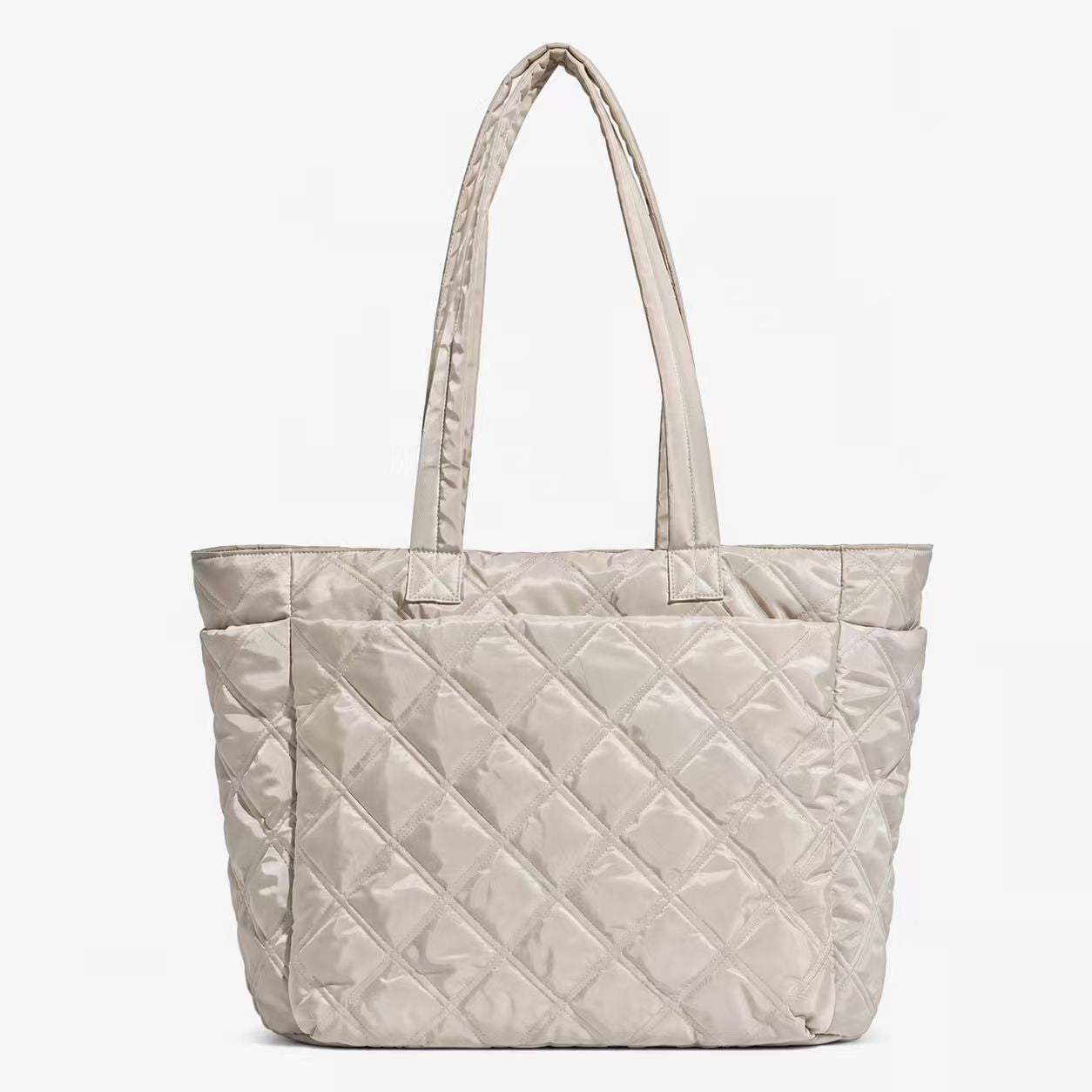 Quilted Nylon Tote Bag Large Puffer Cotton Commuter Work Purse