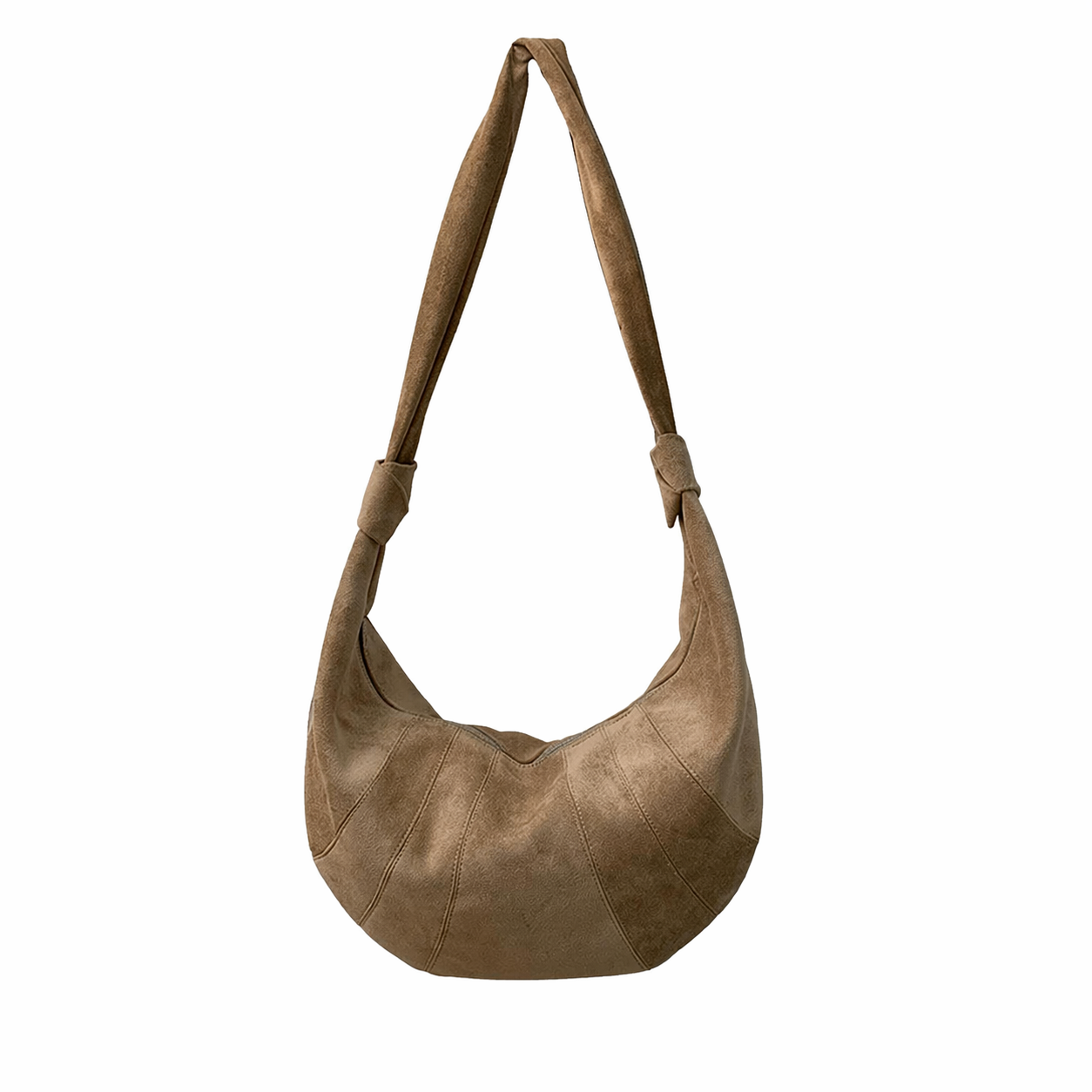 PU Leather Crescent Hobo Bag Slouchy Crossbody Purse