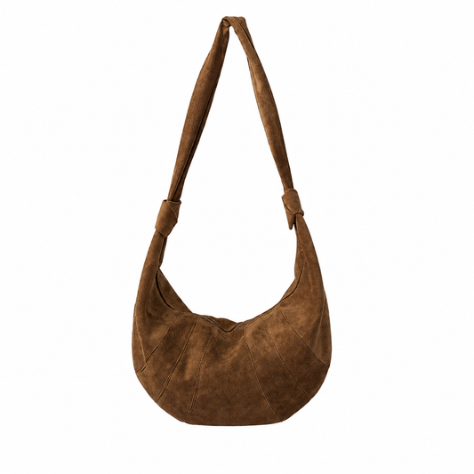 PU Leather Crescent Hobo Bag Slouchy Crossbody Purse