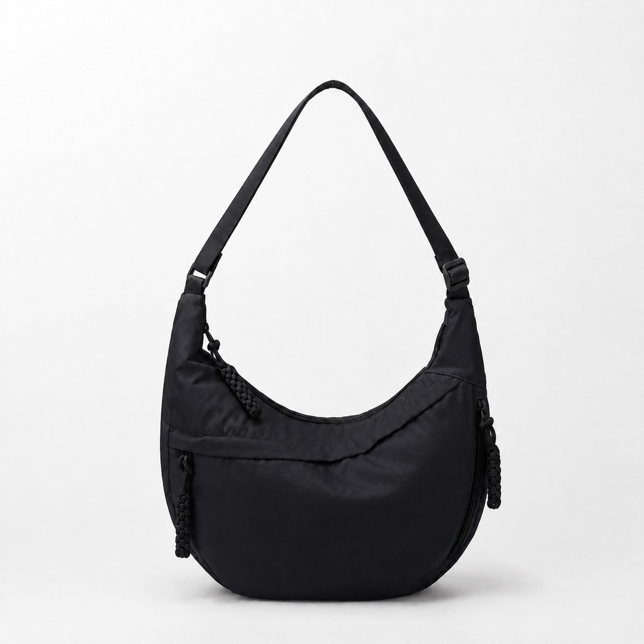 Large Nylon Crescent Shoulder Bag Lightweight Casual Hobo