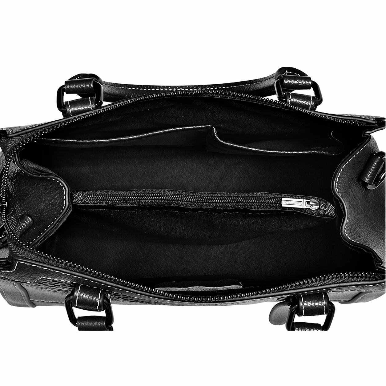 Genuine Leather Embossed Satchel Top-Handle Shoulder Tote Bag