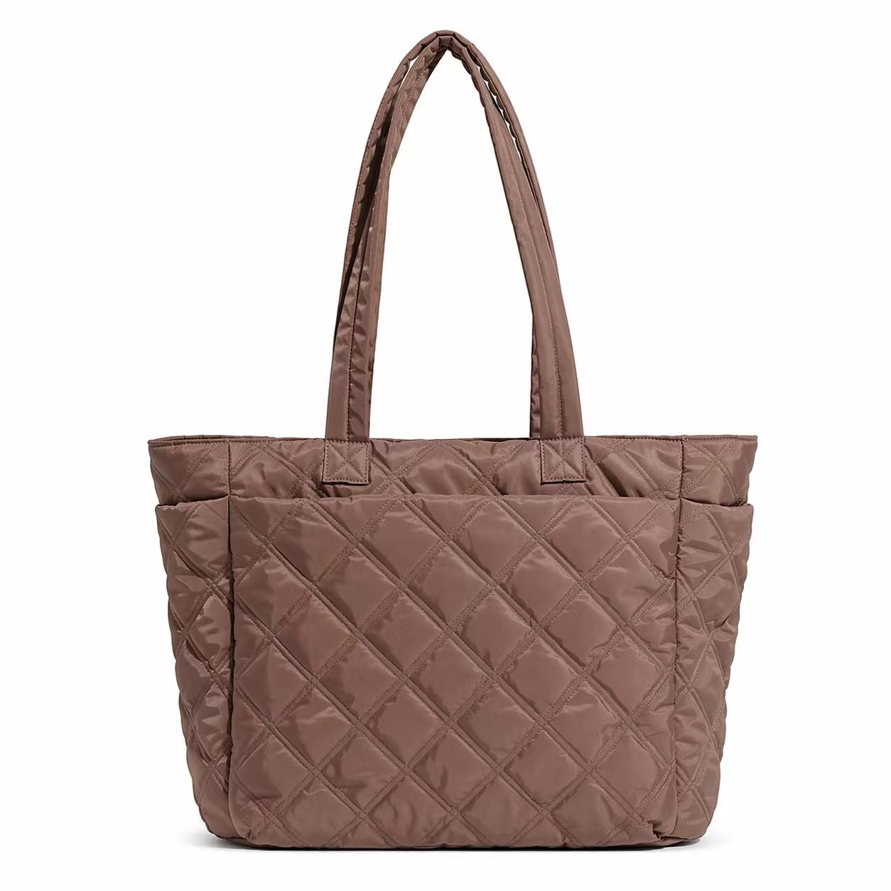 Quilted Nylon Tote Bag Large Puffer Cotton Commuter Work Purse