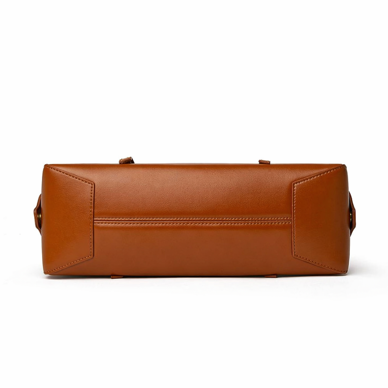 Retro Leather Bowling Bag Vintage Underarm Shoulder Tote with Charm