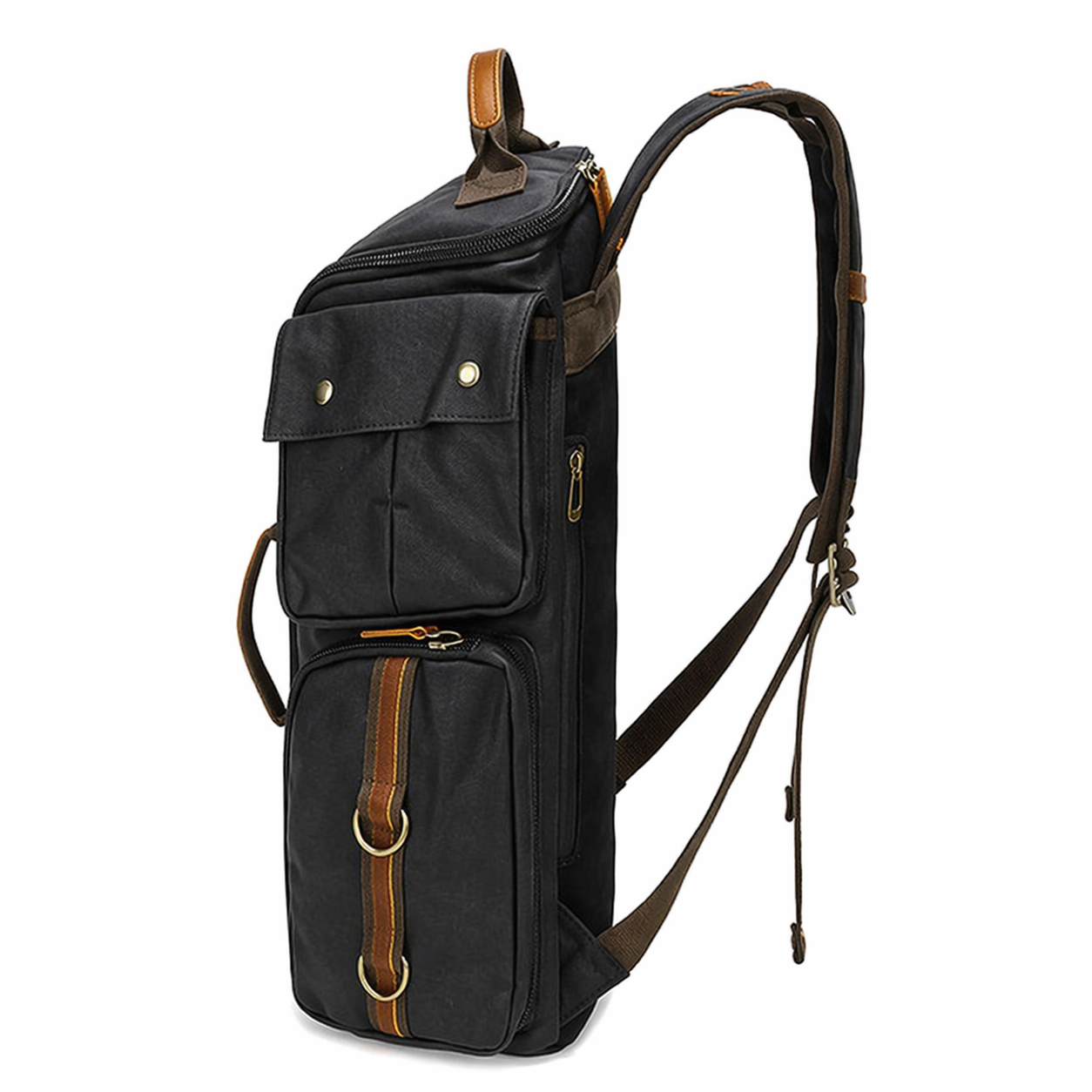 Waxed Canvas Backpack Vintage Leather Laptop Rucksack Waterproof Travel Bag