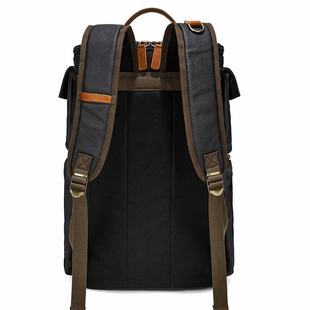 Waxed Canvas Backpack Vintage Leather Laptop Rucksack Waterproof Travel Bag