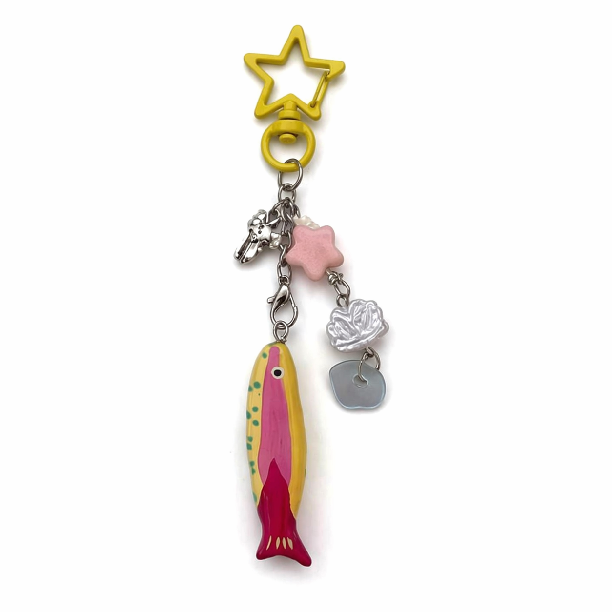 Fish Starfish Bag Charm Enamel Keychain Coastal Streetwear Accessory