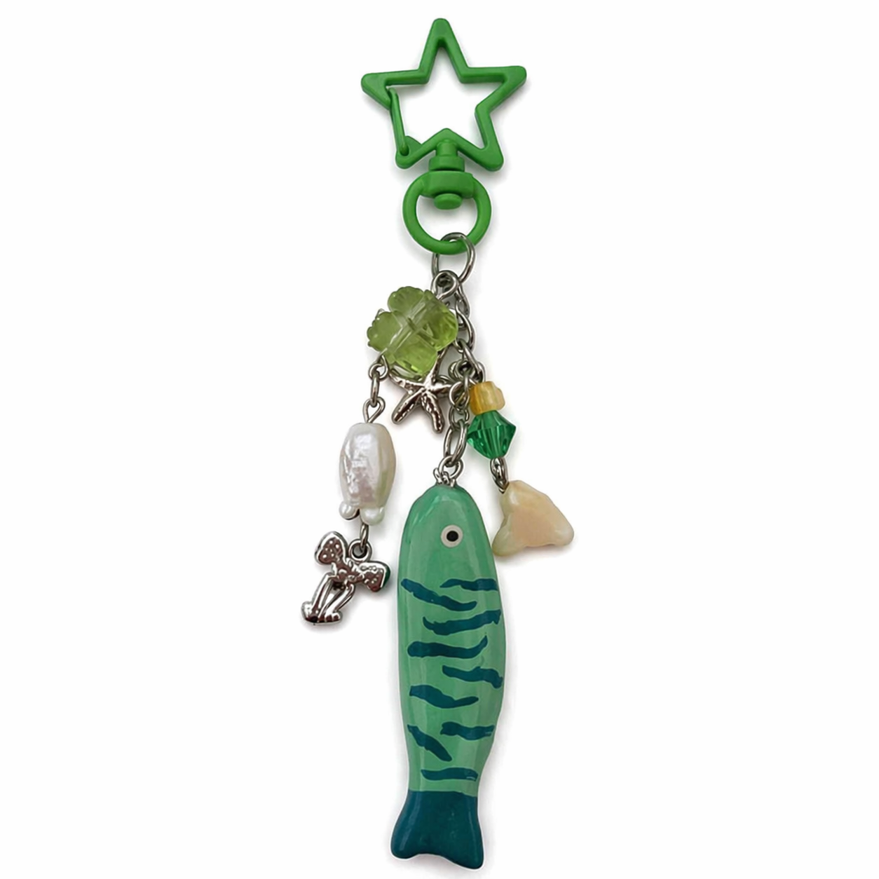Fish Starfish Bag Charm Enamel Keychain Coastal Streetwear Accessory