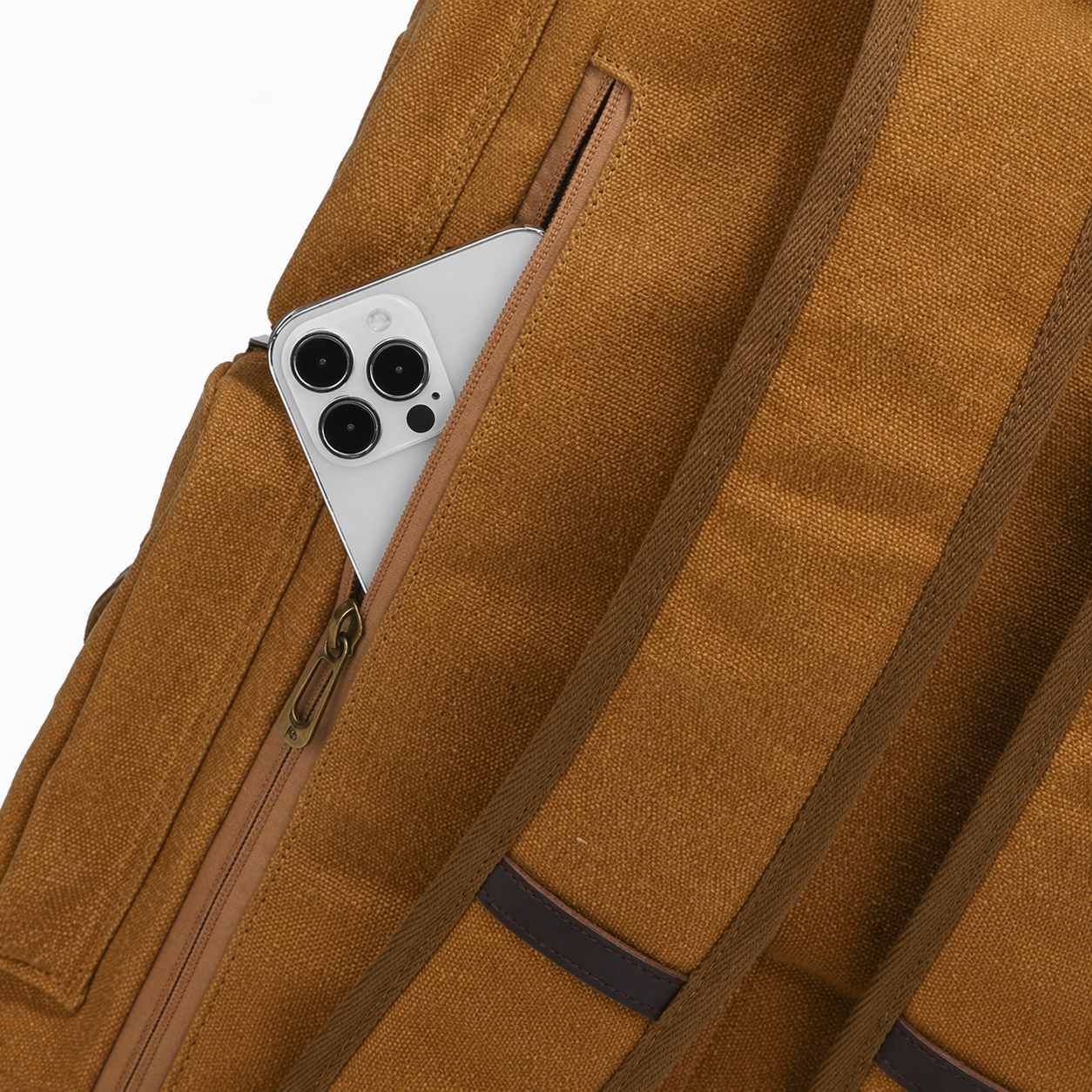 Waxed Canvas Backpack Vintage Leather Laptop Rucksack Waterproof Travel Bag