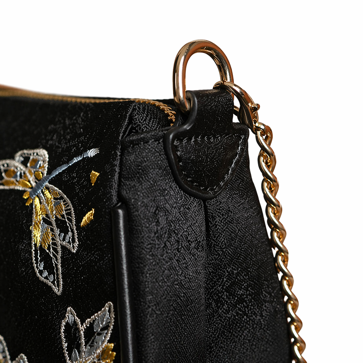 Dragonfly Embroidered Shoulder Bag Vintage Cheongsam Evening Clutch