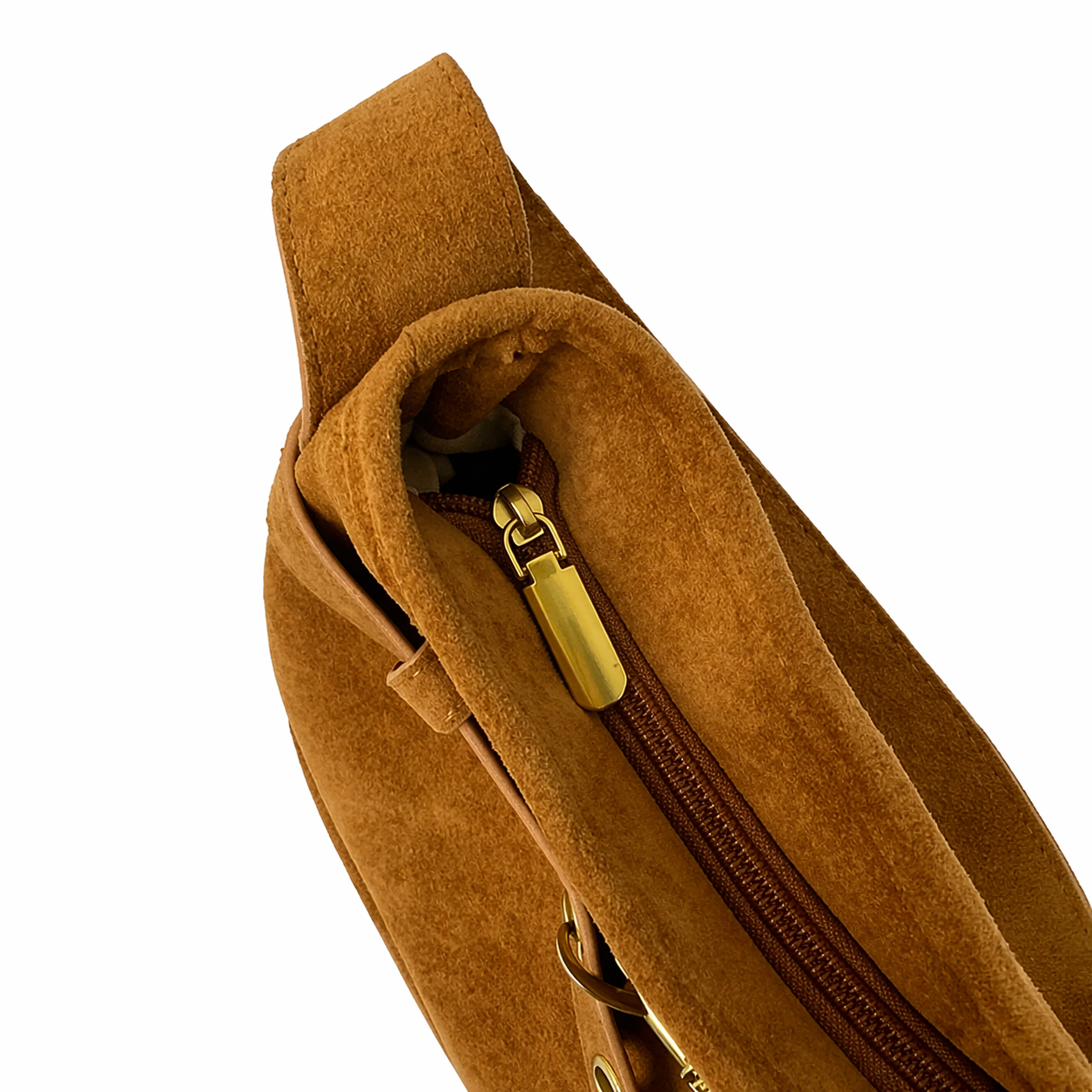 Vintage Faux Suede Shoulder Bag Retro Slouchy Handbag