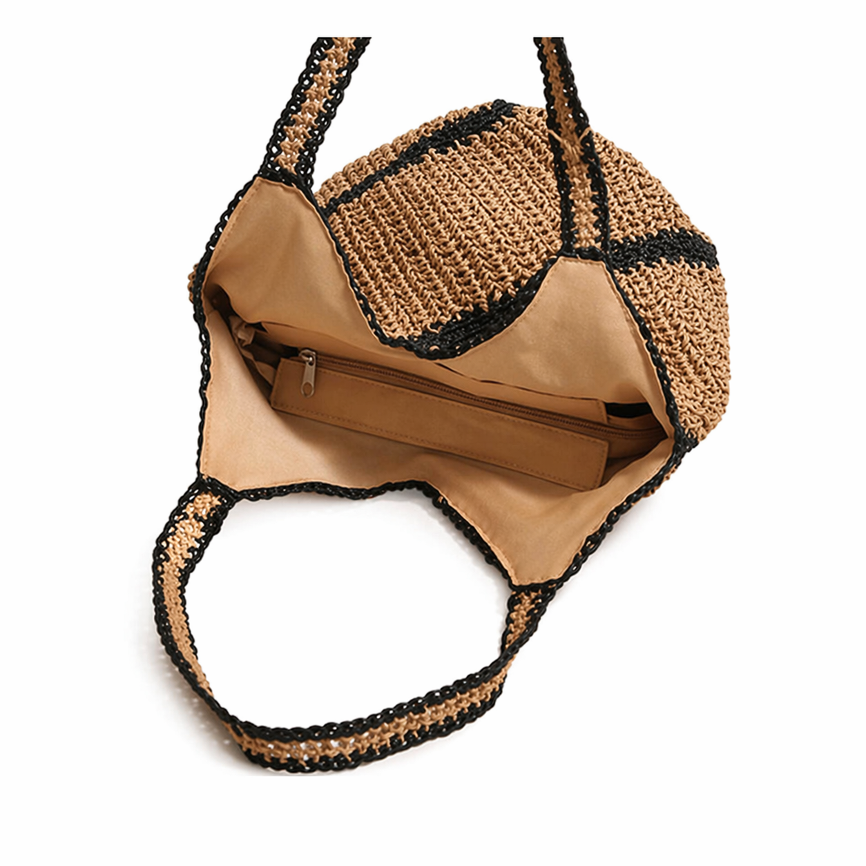 Geometric Straw Bag Large Summer Beach Woven Color Block Tote