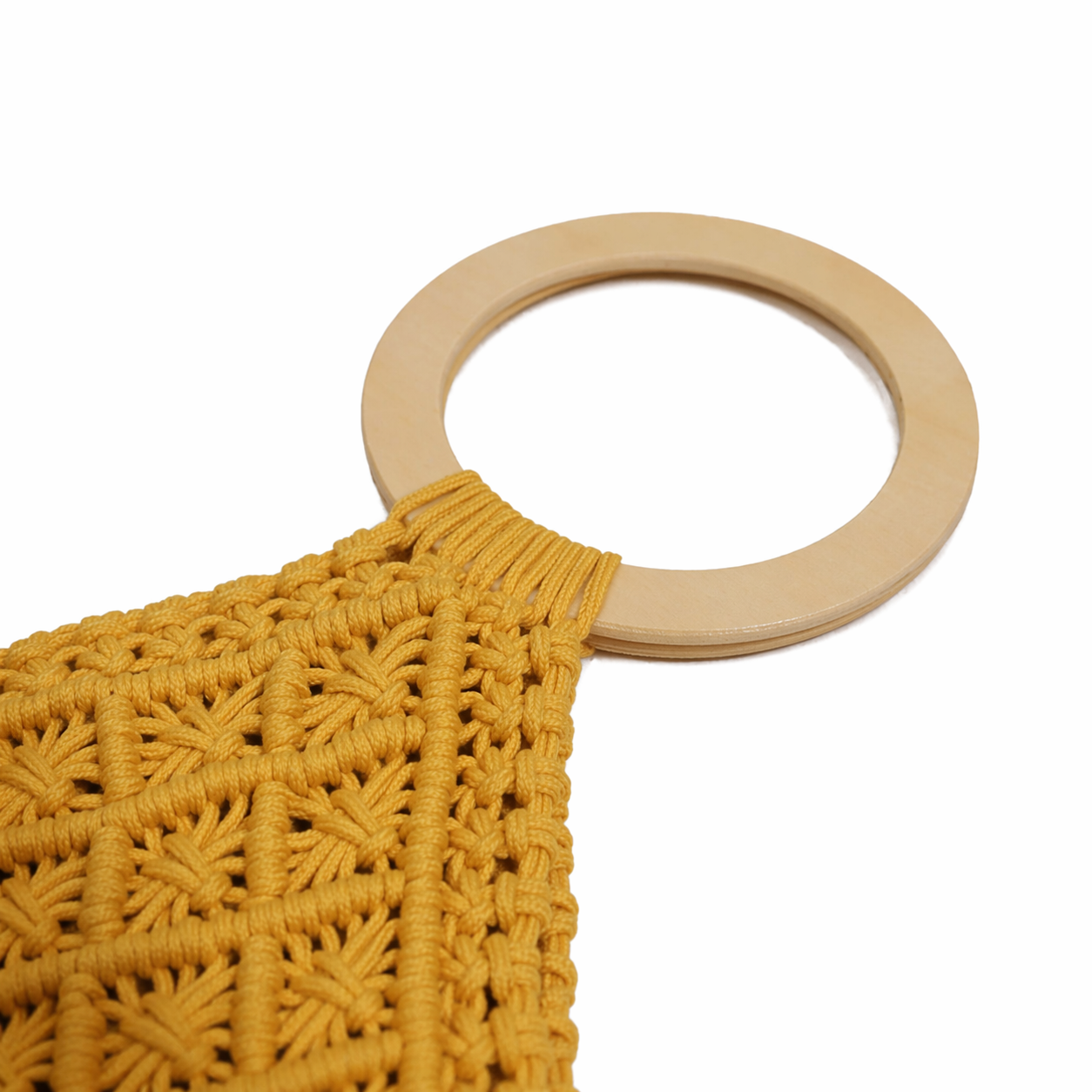 Fringe Straw Woven Bag Wood Handle Summer Beach Crochet Tassel Tote