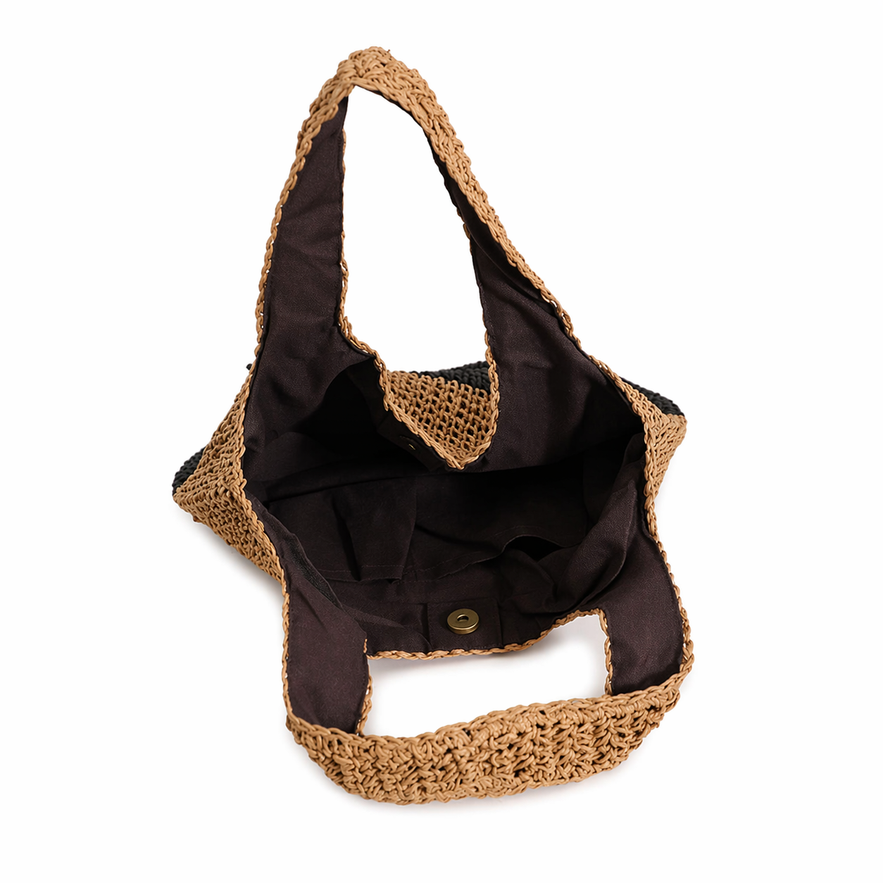 Color Block Straw Woven Bag Summer Beach Niche Design Casual Wristlet