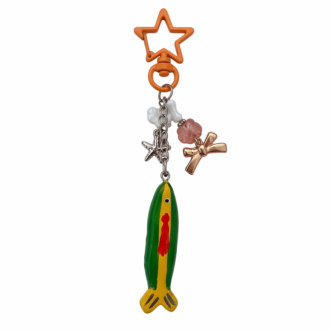 Fish Starfish Bag Charm Enamel Keychain Coastal Streetwear Accessory