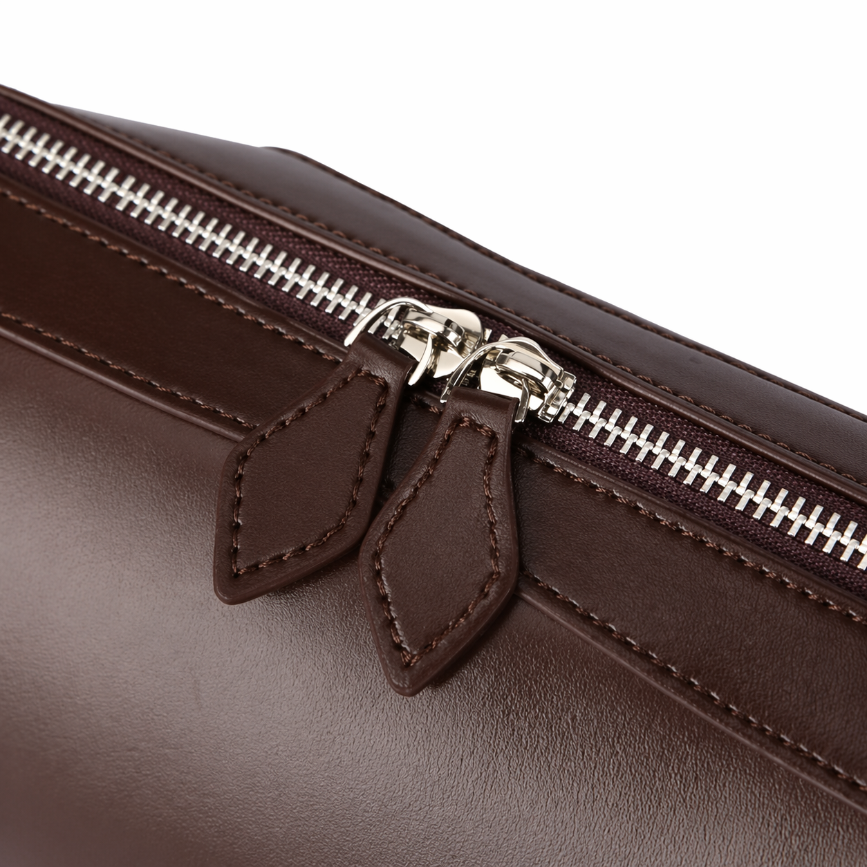 Genuine Leather East-West Baguette Bag French Style Shoulder Purse