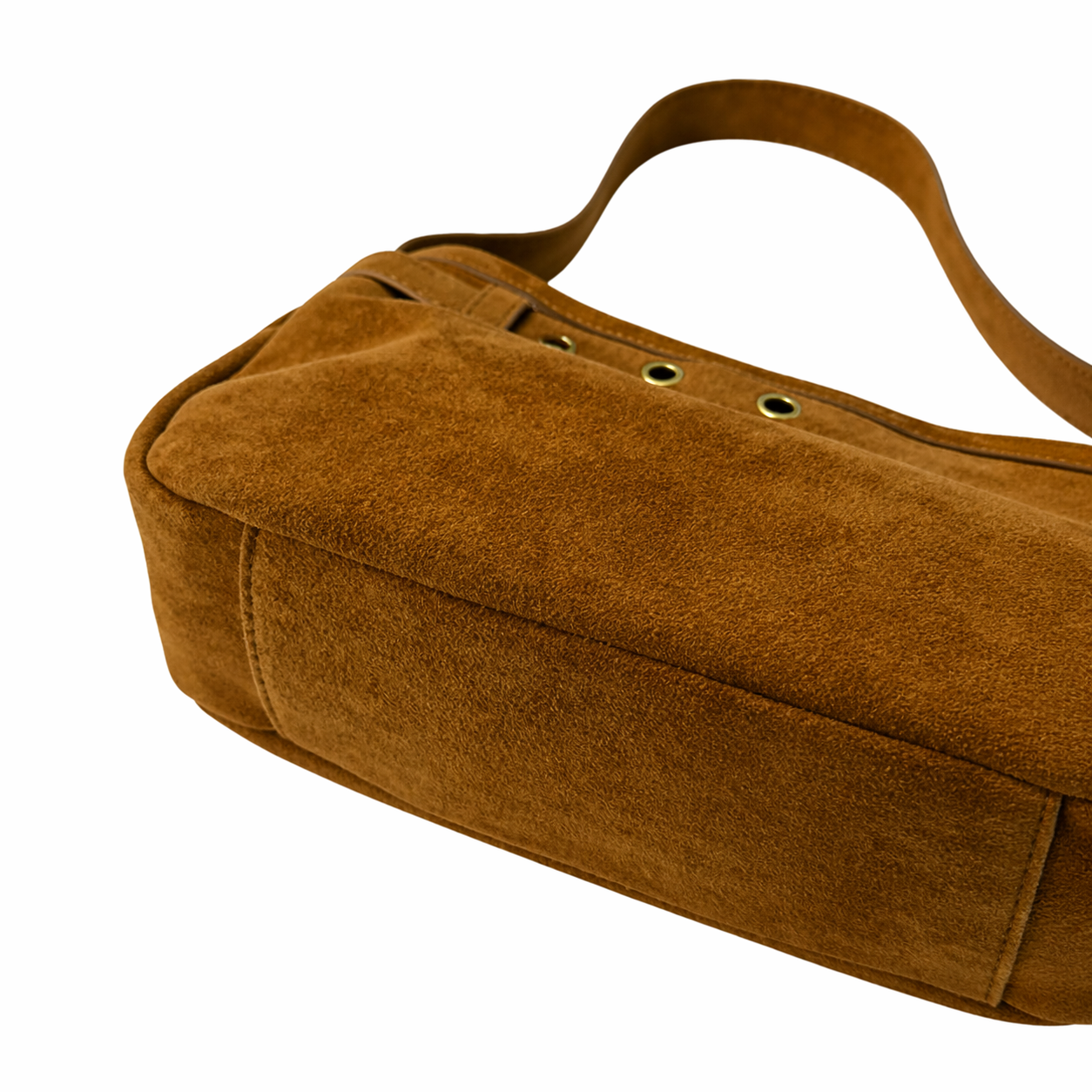 Vintage Faux Suede Shoulder Bag Retro Slouchy Handbag