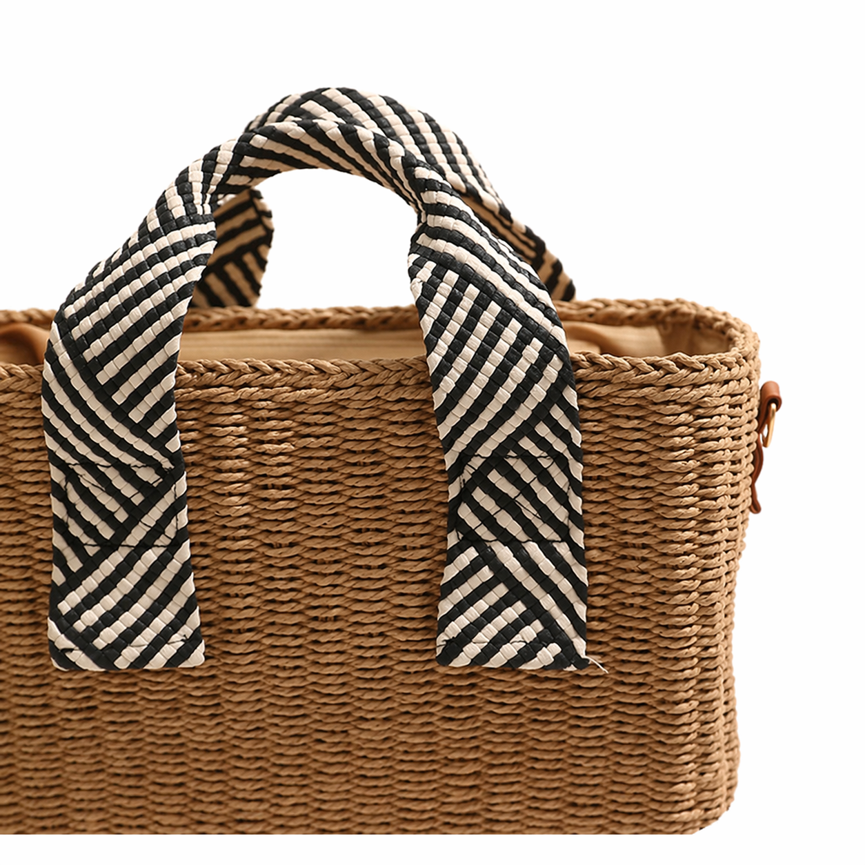 Straw Woven Tote Bag Large Summer Beach Square Crossbody Shoulder Bag