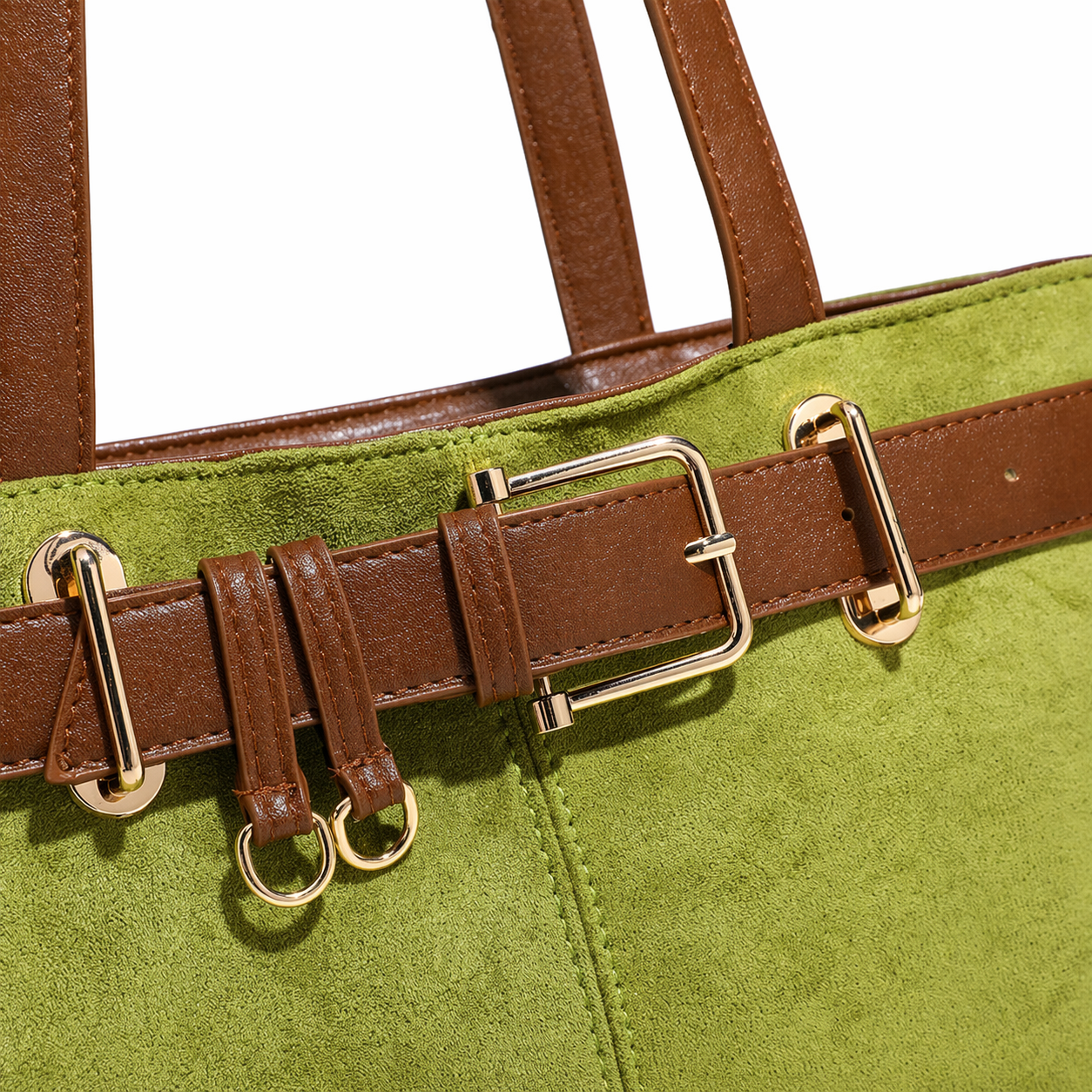 Vintage Faux Suede East-West Baguette Underarm Retro Commuter Bag