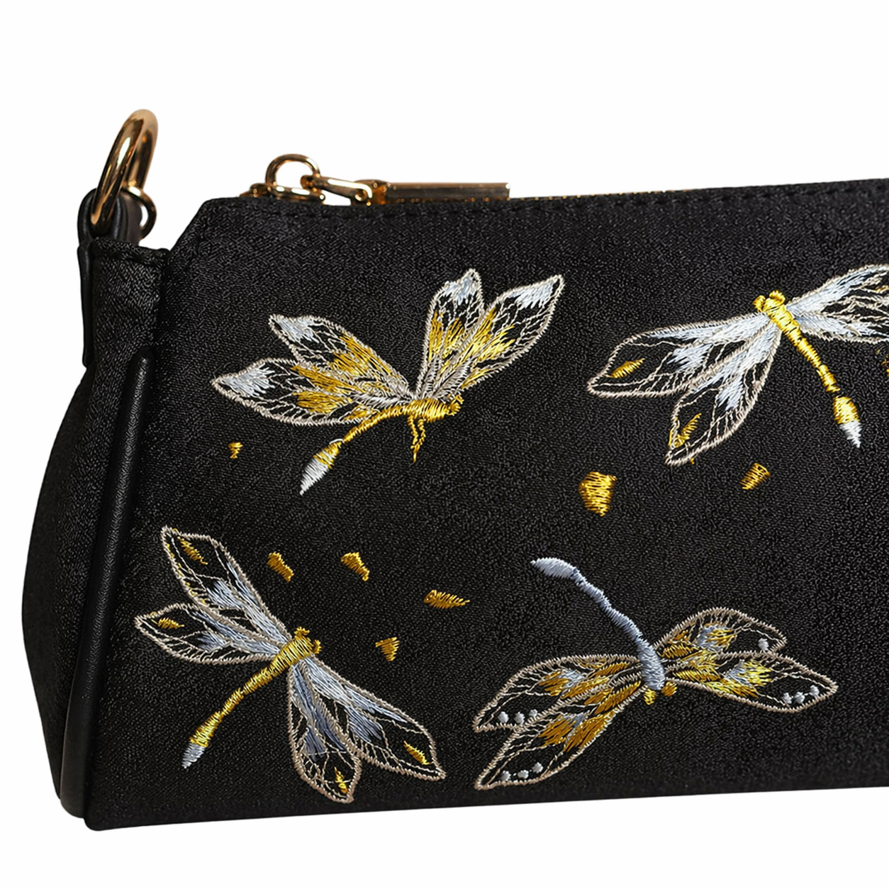 Dragonfly Embroidered Shoulder Bag Vintage Cheongsam Evening Clutch