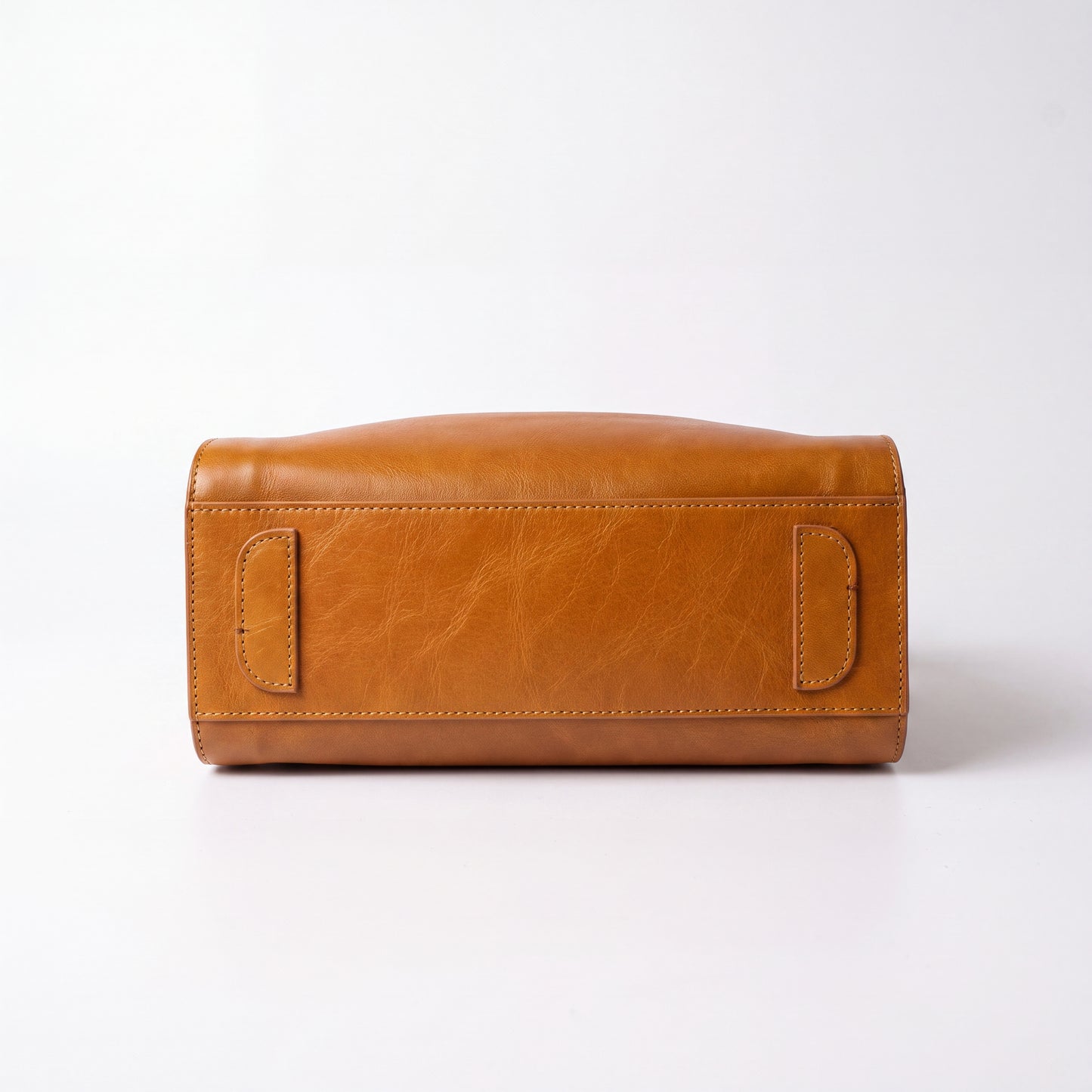 Veg-Tanned Leather Structured Satchel  Crossbody Work Bag