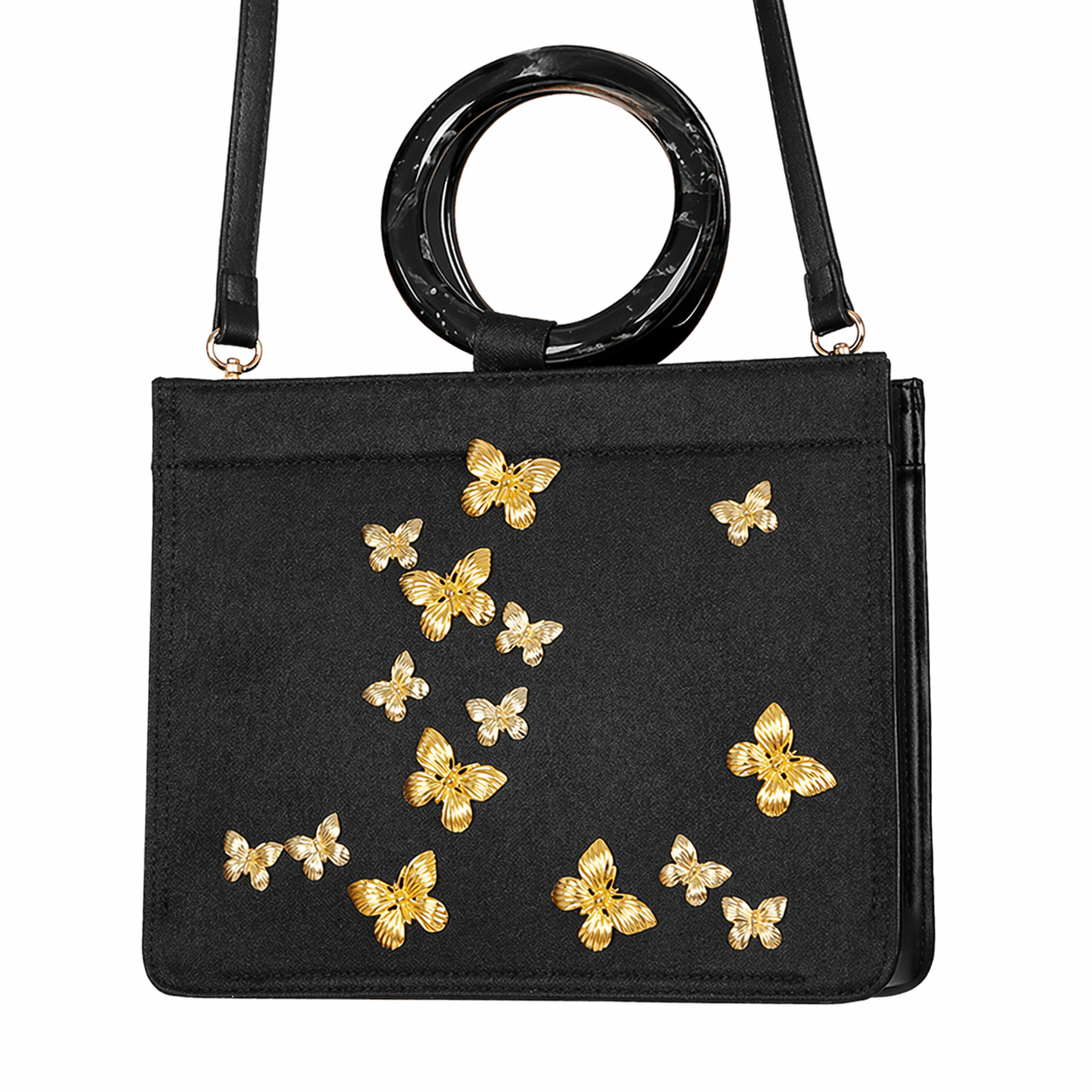 Metallic Butterfly Evening Bag Vintage Cheongsam Clutch Handbag