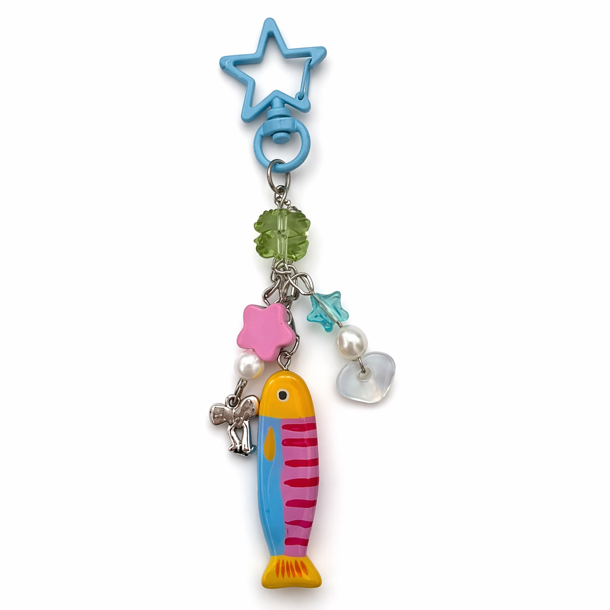 Fish Starfish Bag Charm Enamel Keychain Coastal Streetwear Accessory