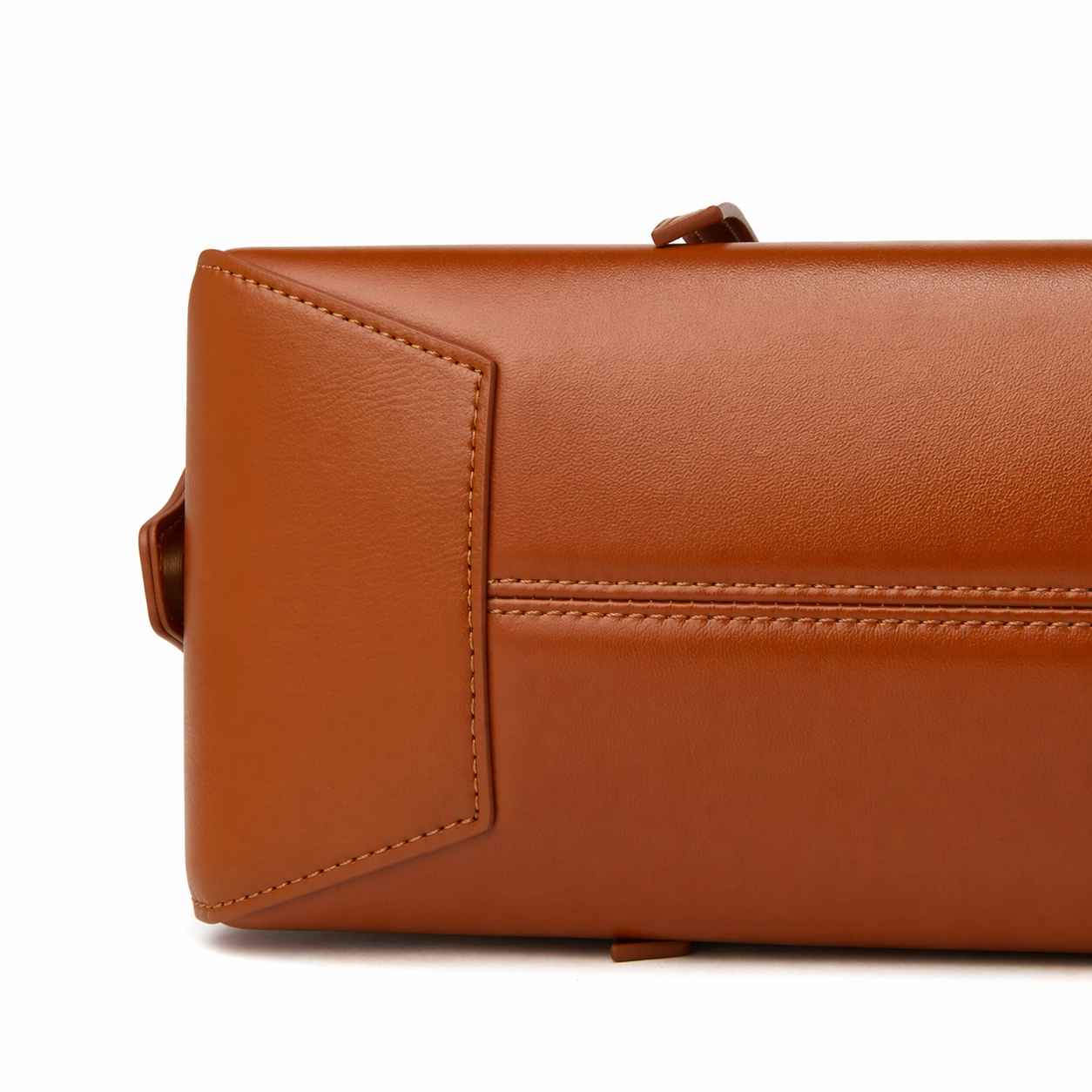 Retro Leather Bowling Bag Vintage Underarm Shoulder Tote with Charm