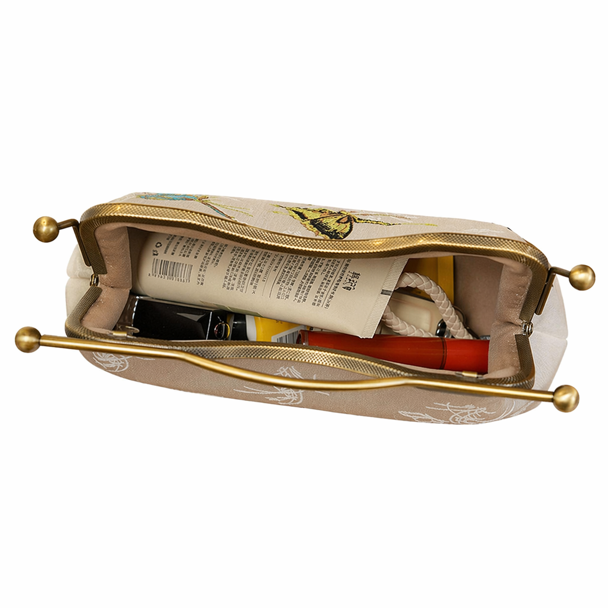 Butterfly Embroidered Crossbody Bag Cheongsam Evening Shell Purse