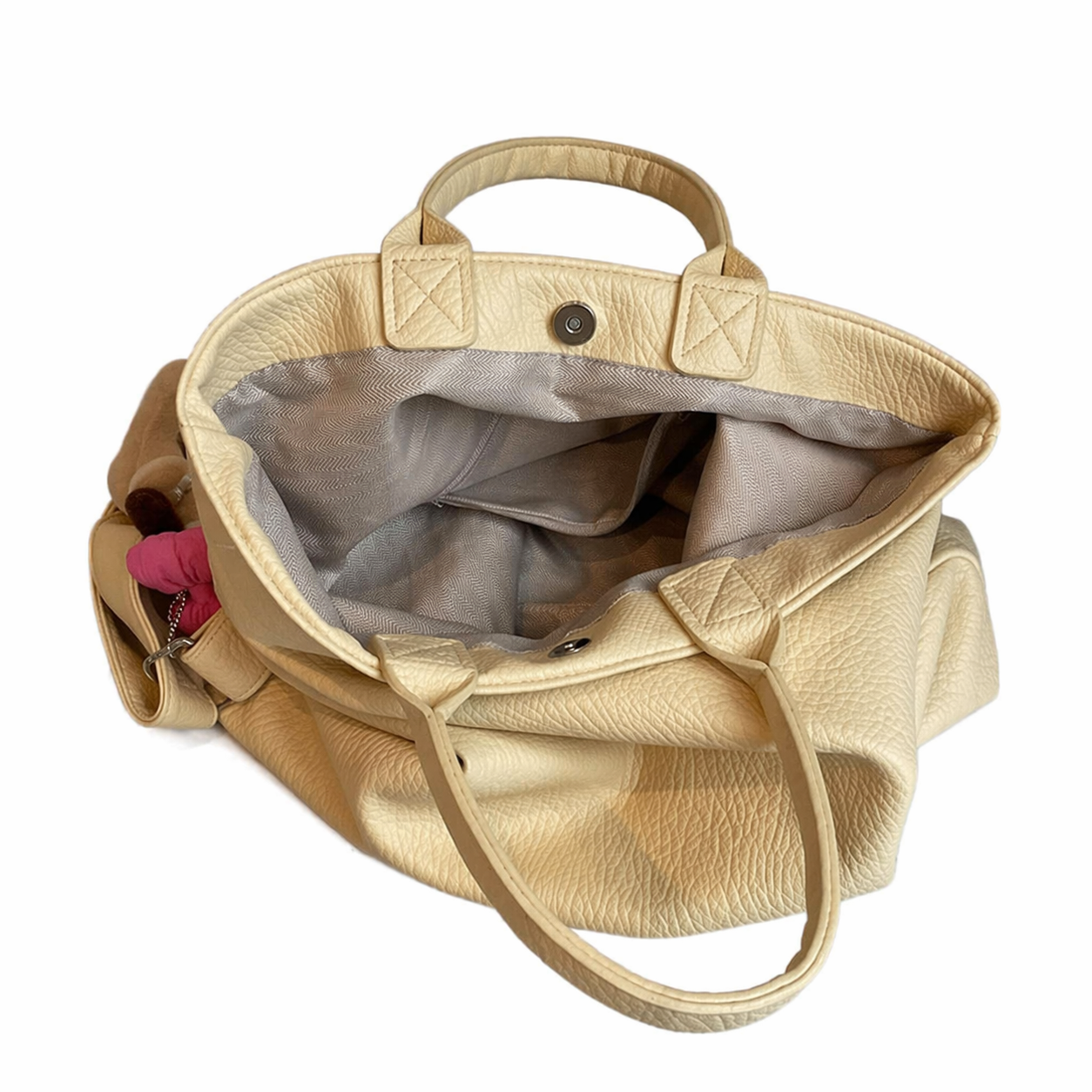 PU Leather Slouchy Tote Large Capacity Crossbody Foldable Hobo Bag