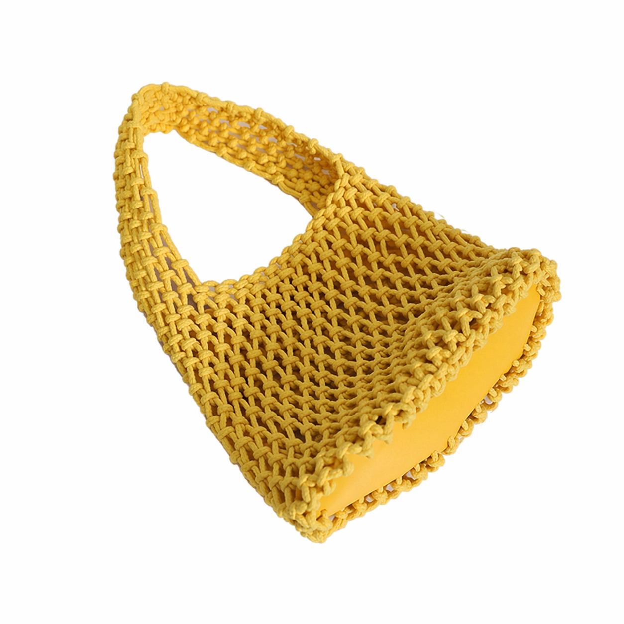 Straw Woven Bucket Bag Summer Crochet Mesh Candy Color Tote