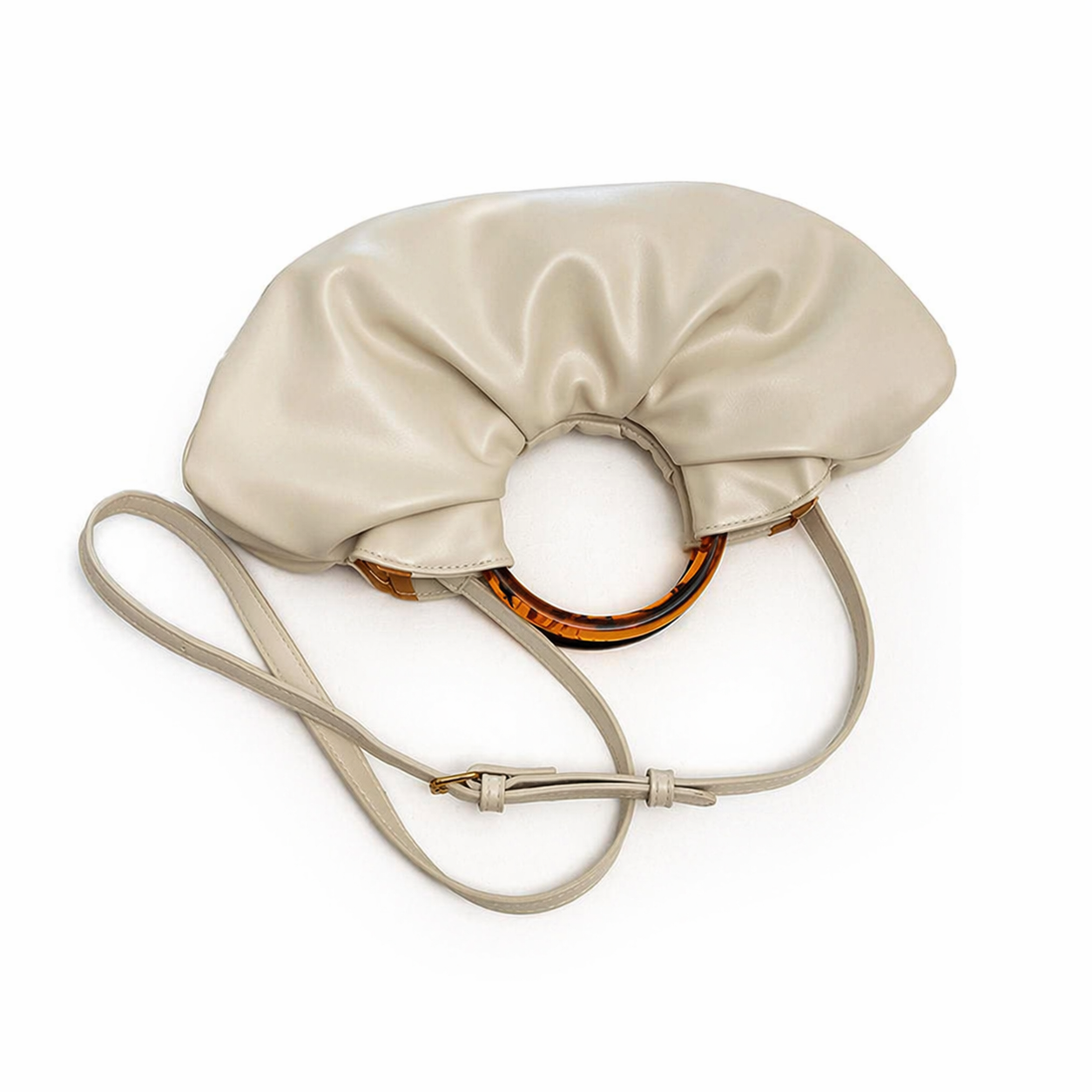 Vintage Ruched Cloud Hobo Large Capacity Pleated PU Crossbody Bag