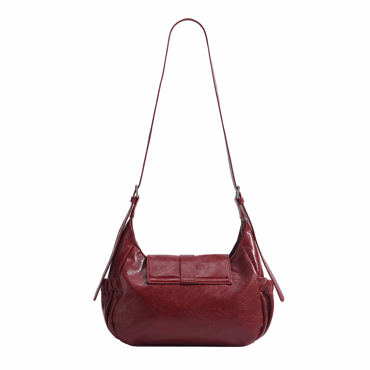 Soft PU Leather Saddle Bag Chic Hobo Crossbody Commuter Shoulder Bag