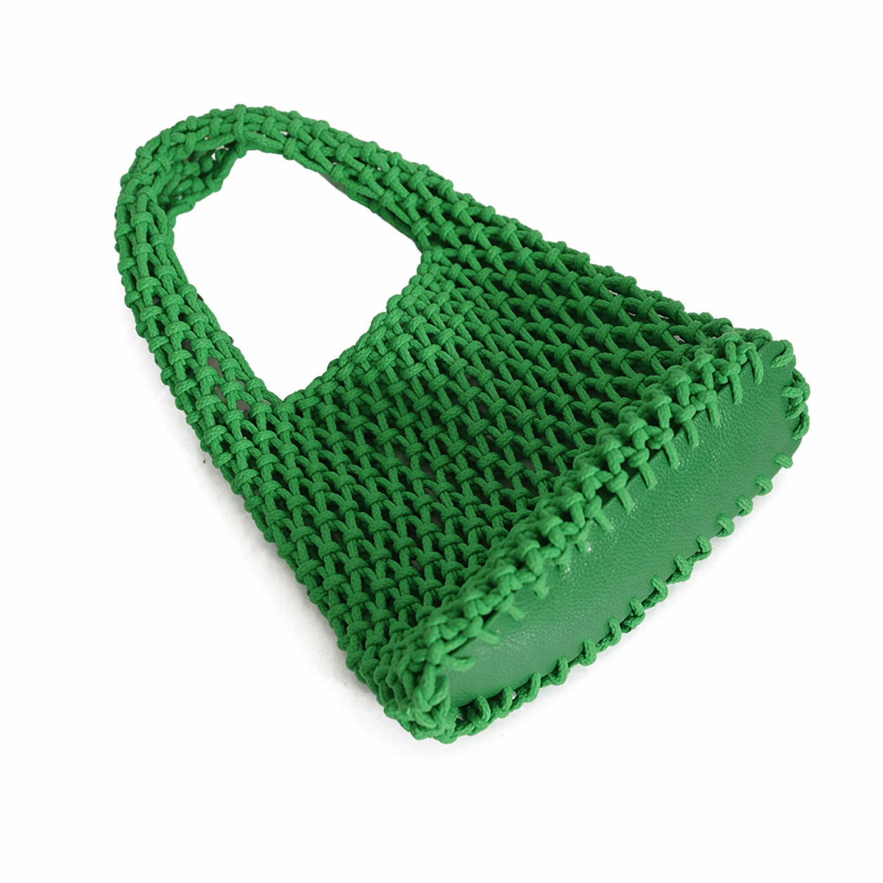 Straw Woven Bucket Bag Summer Crochet Mesh Candy Color Tote