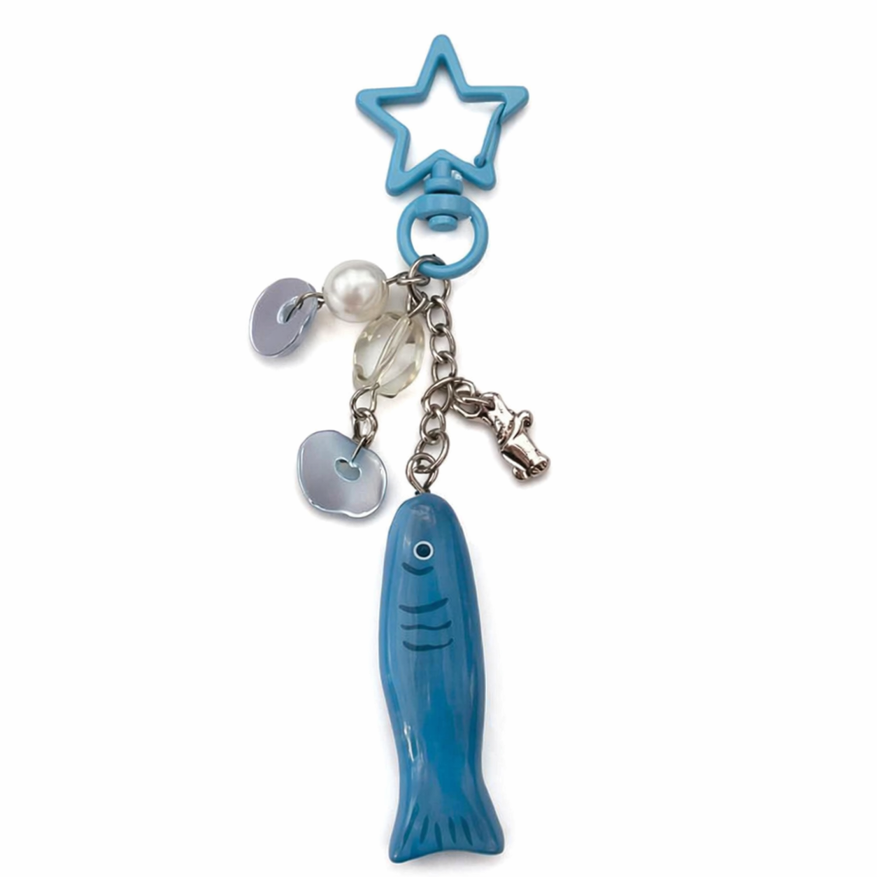 Fish Starfish Bag Charm Enamel Keychain Coastal Streetwear Accessory