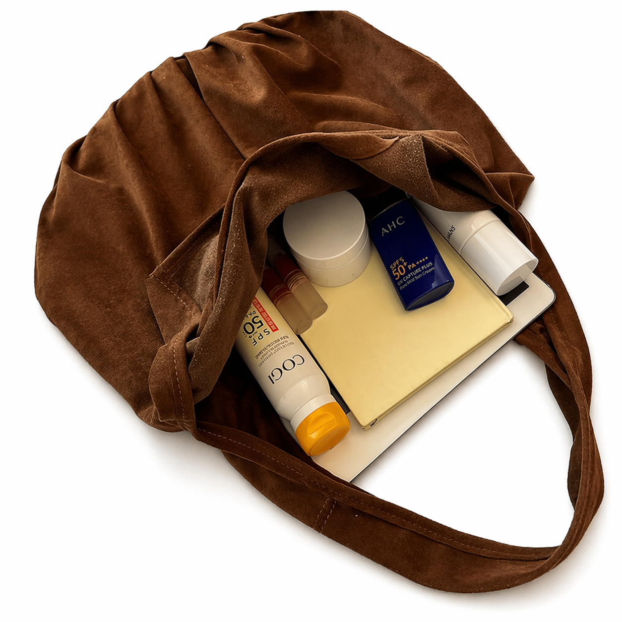 Oversized Faux Suede Tote Bag Slouchy Hobo Commuter Shoulder Bag