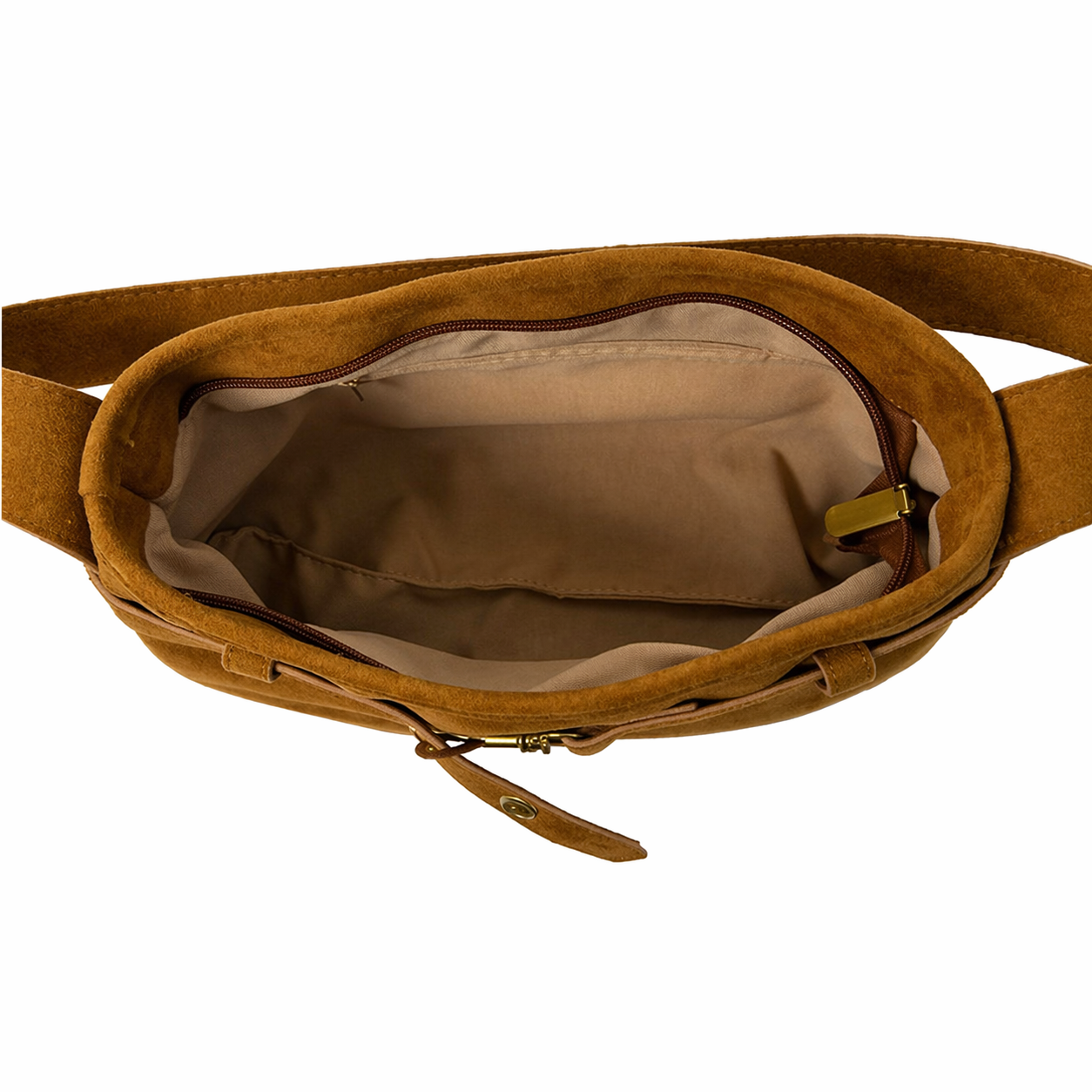 Vintage Faux Suede Shoulder Bag Retro Slouchy Handbag