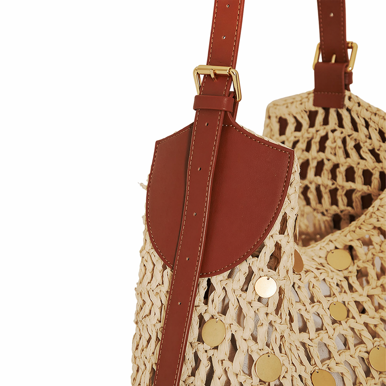 Straw Sequin Shoulder Bag Hollow Woven Beach Crochet Summer Crossbody