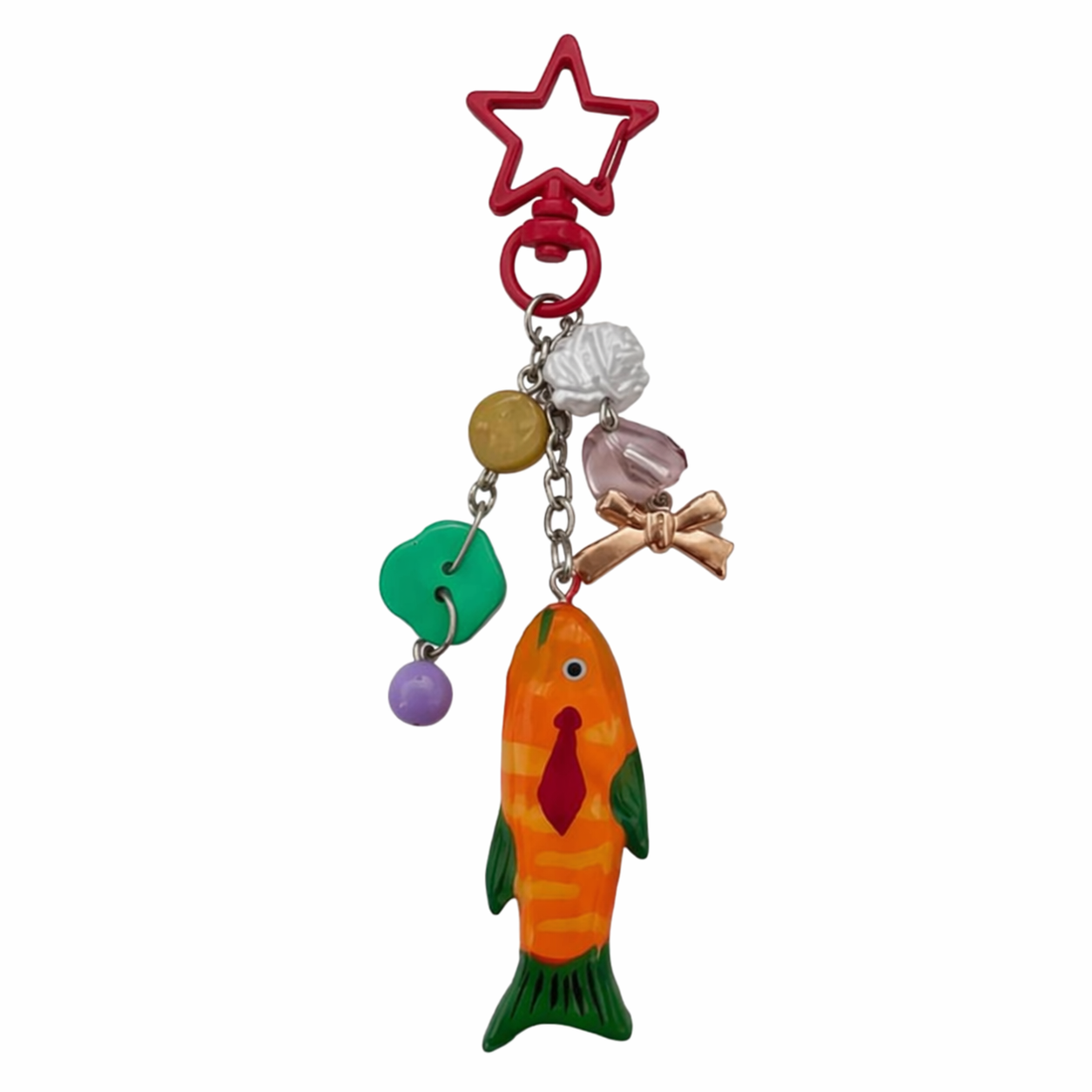 Fish Starfish Bag Charm Enamel Keychain Coastal Streetwear Accessory